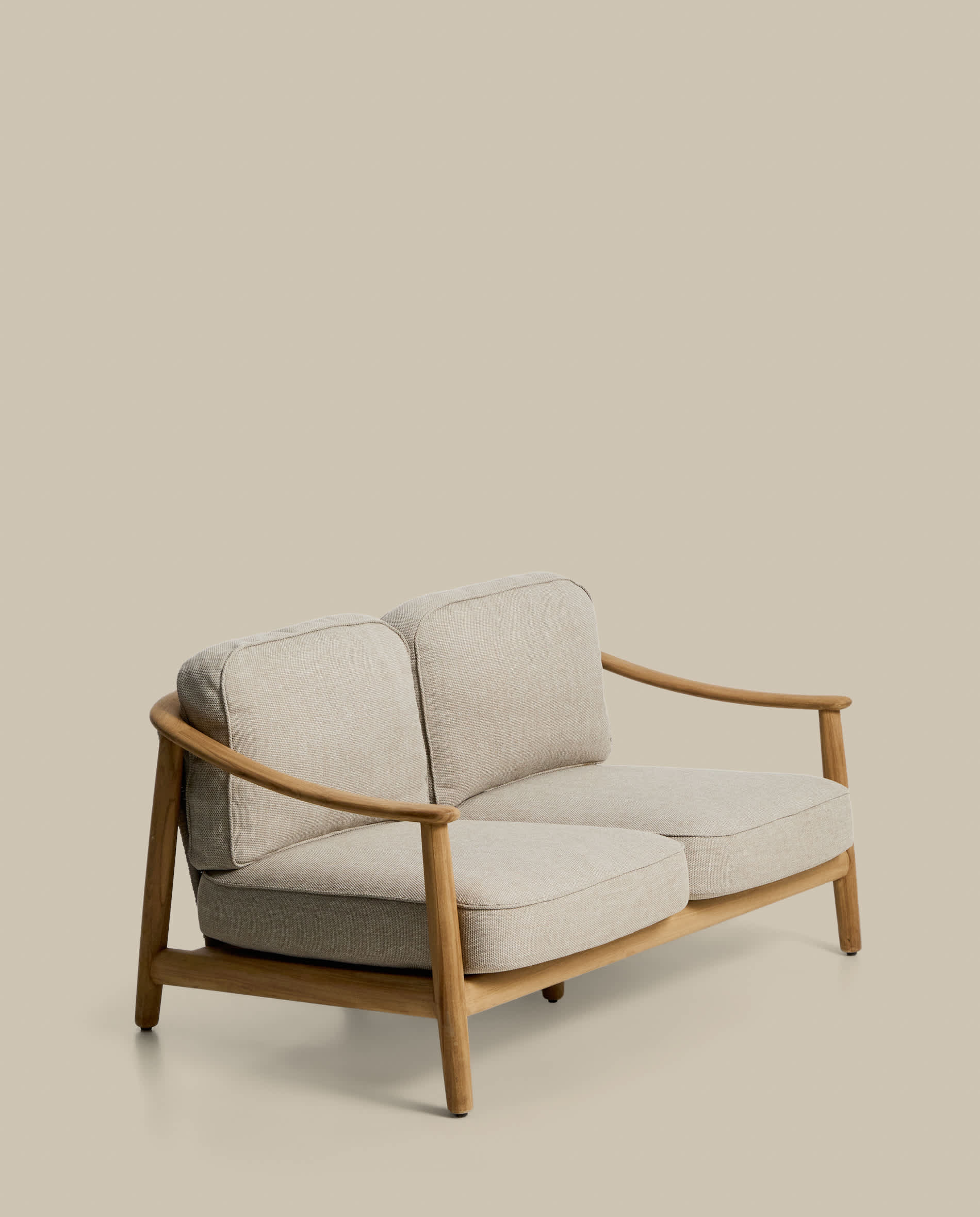 Elunda 2-seater outdoor sofa in solid teak wood FSC 100% 149cm