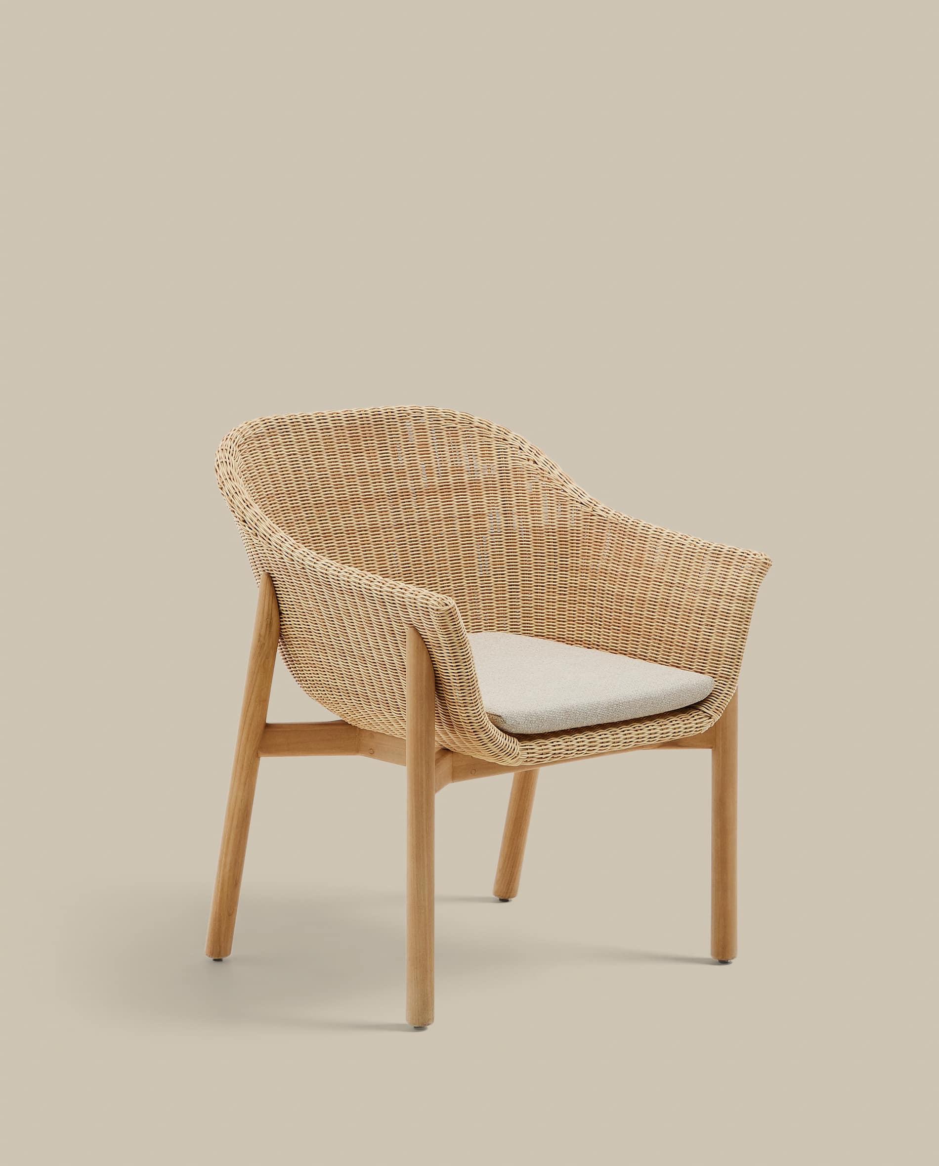 Galea chair in FSC 100% solid teak wood and synthetic rattan
