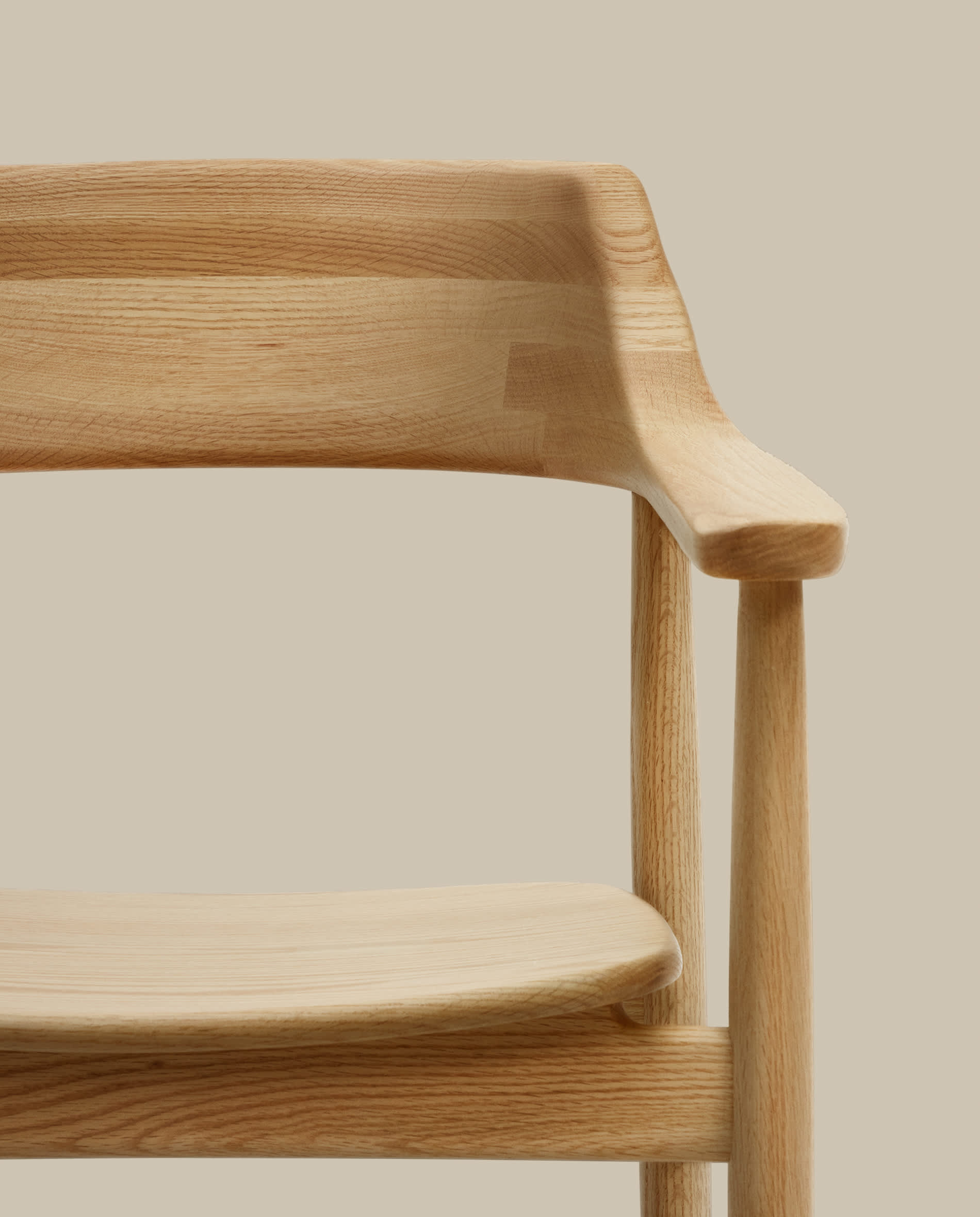 Fondes chair in solid oak wood with natural finish FSC Mix Credit
