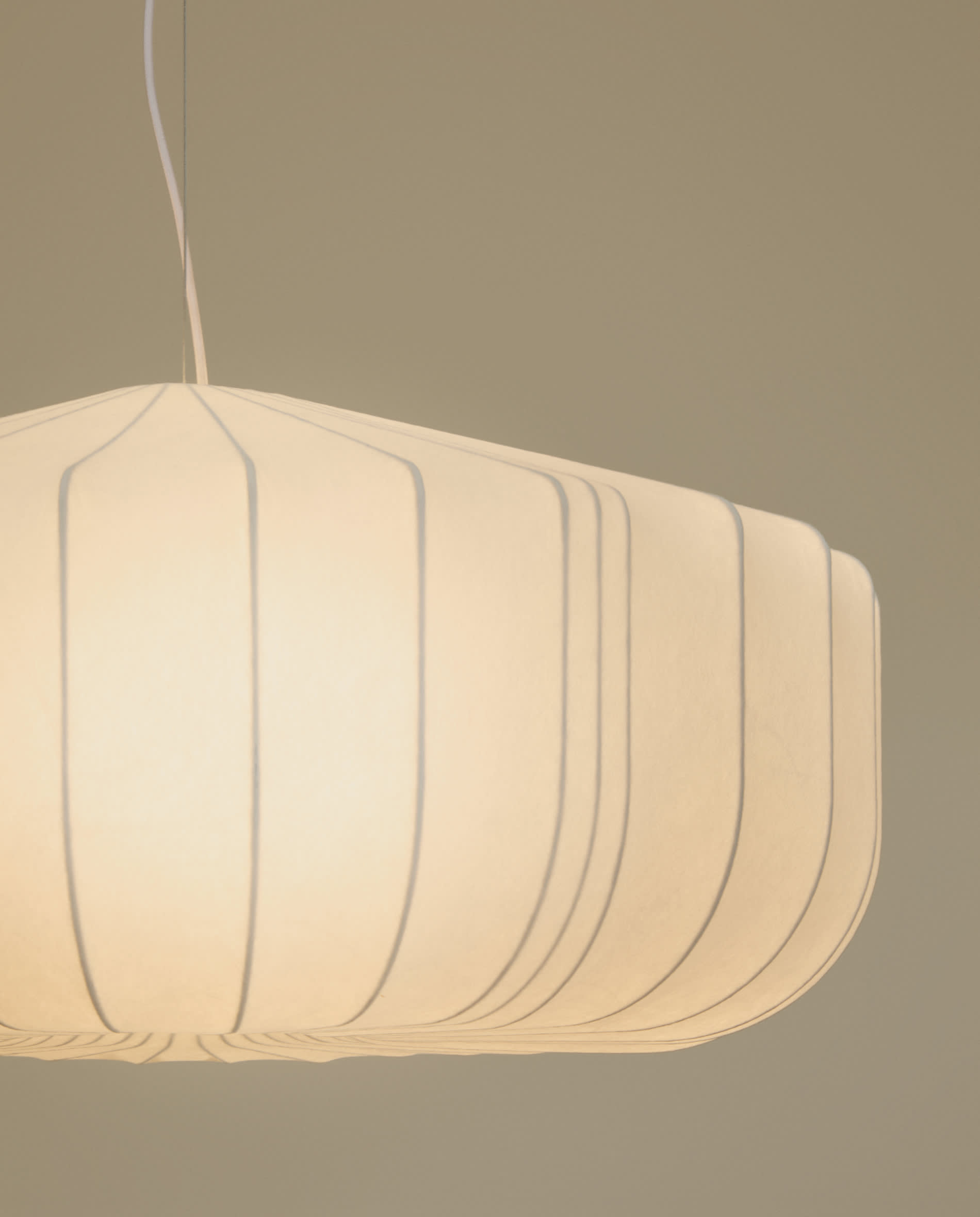 Somar ceiling lamp made with synthetic fibres and steel rods Ø76cm