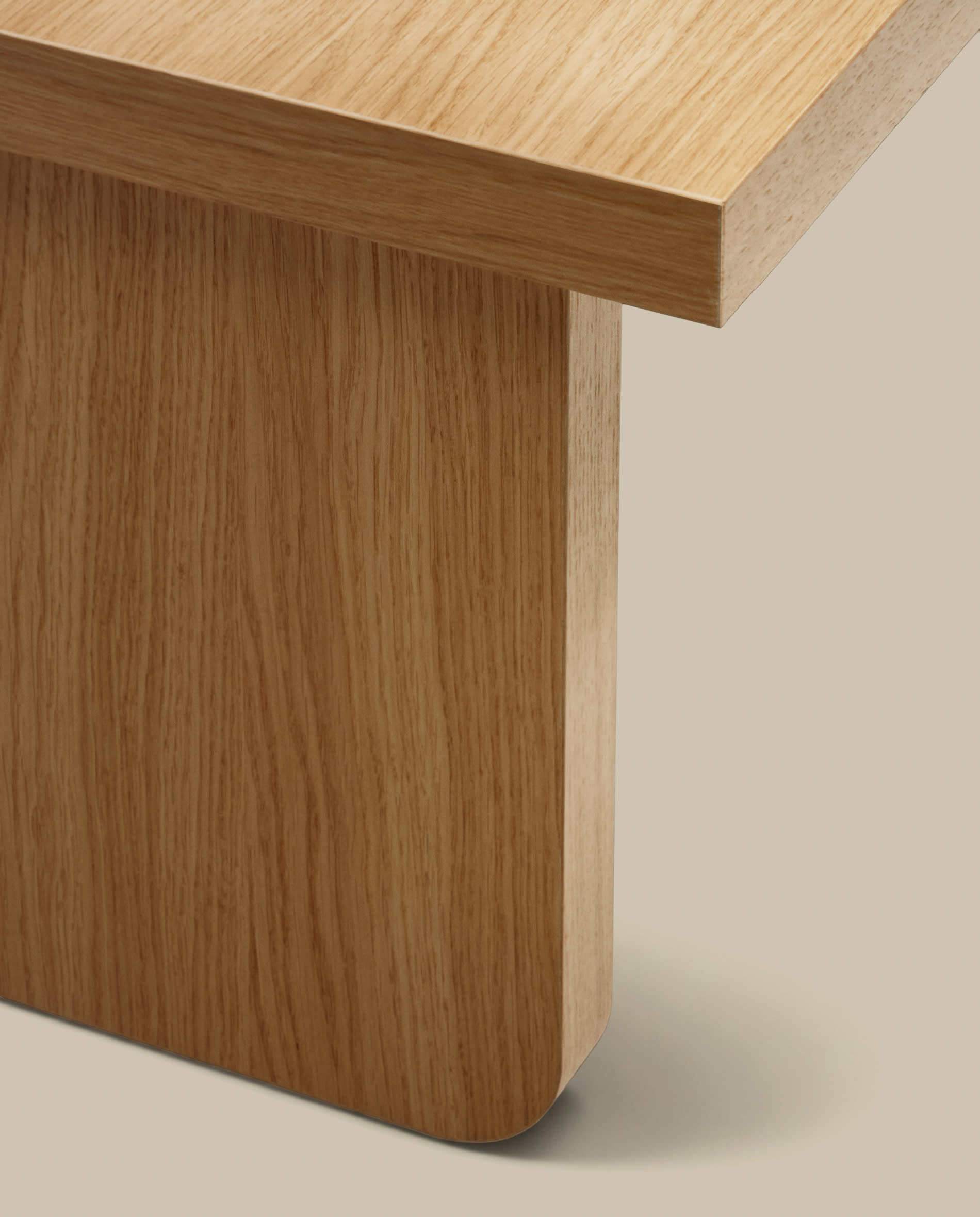 Oaq coffee table in oak wood veneer with natural finish, 89 x 62 cm FSC Mix Credit