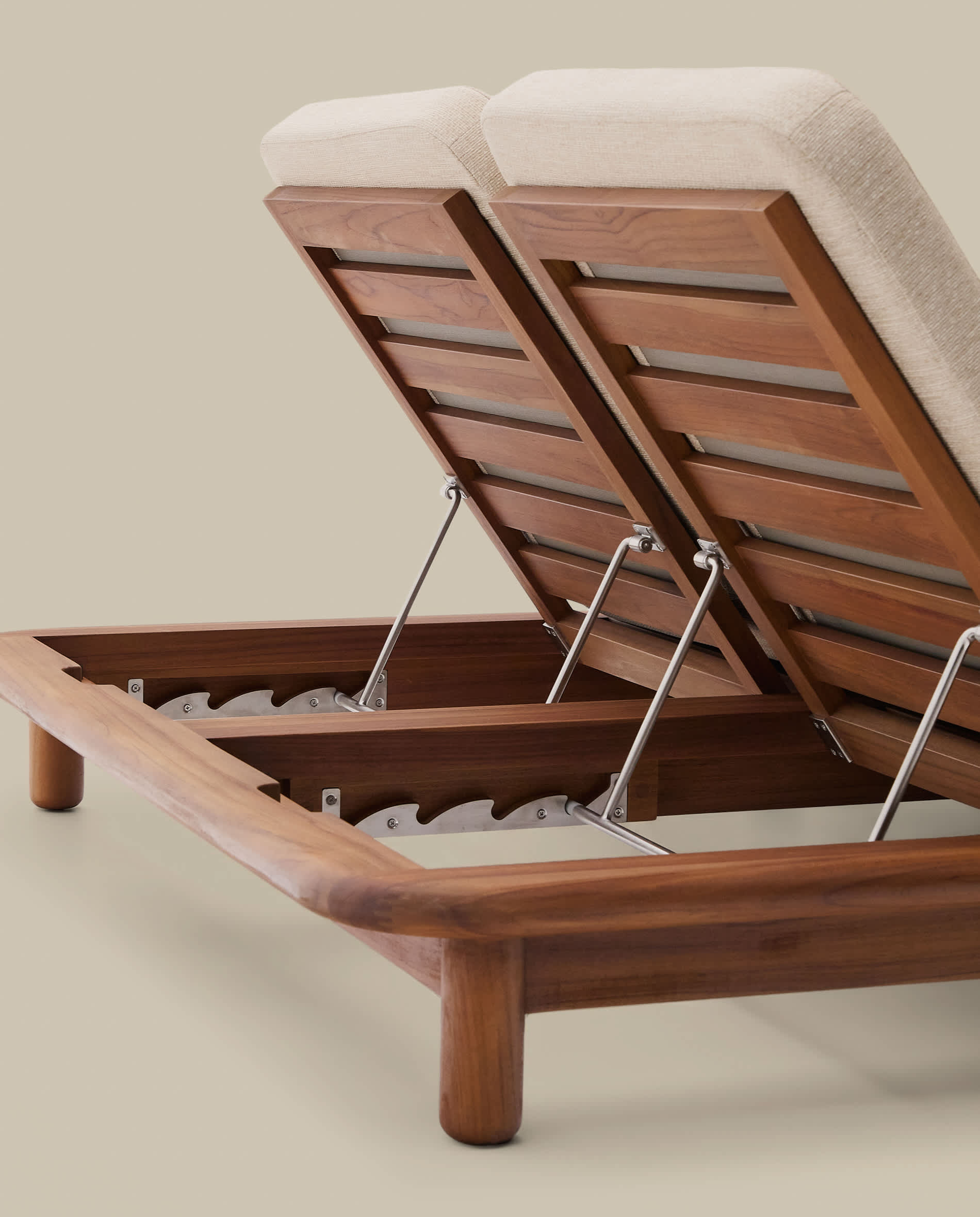 Turqueta double sun lounger made of FSC 100% solid teak wood