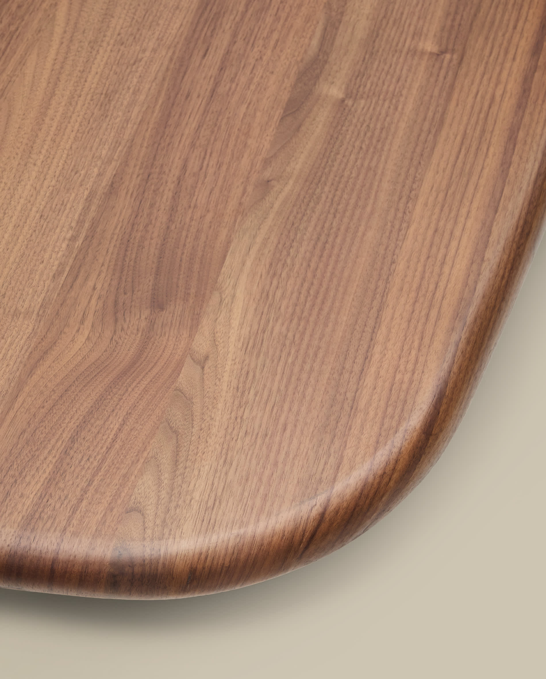 Melvar table made from walnut veneer and legs with brushed stainless steel base 220 x 110cm