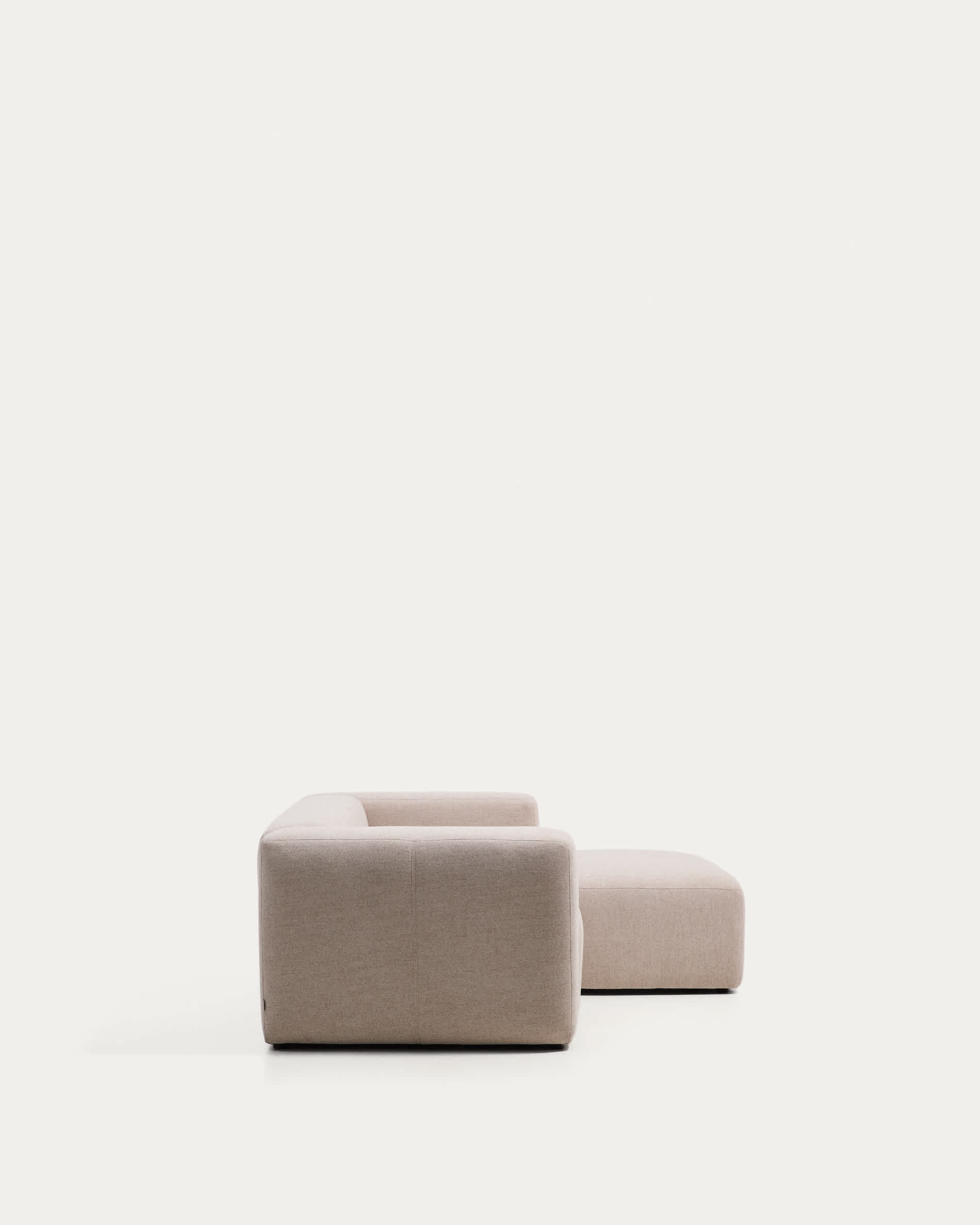 Blok 2-seater beige chenille right chaise longue sofa 240cm FSC Mix Credit