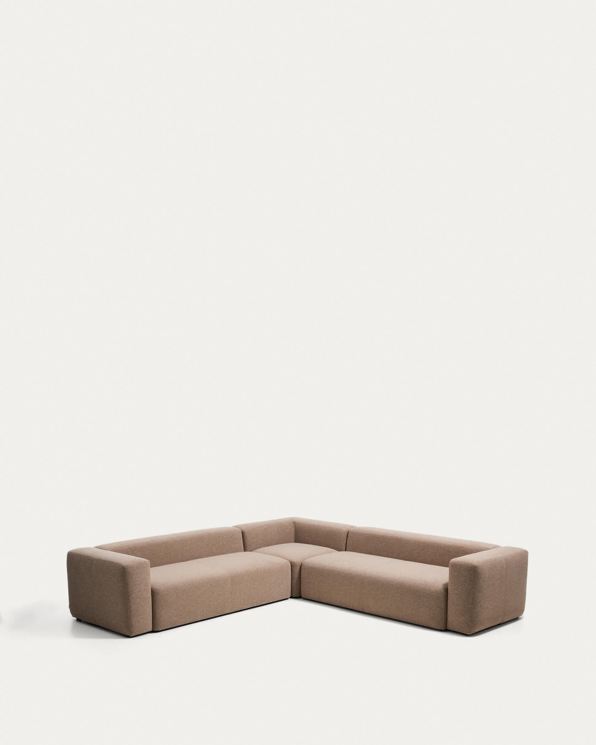 Blok brown chenille 5-seater corner sofa 320 x 320cm FSC Mix Credit