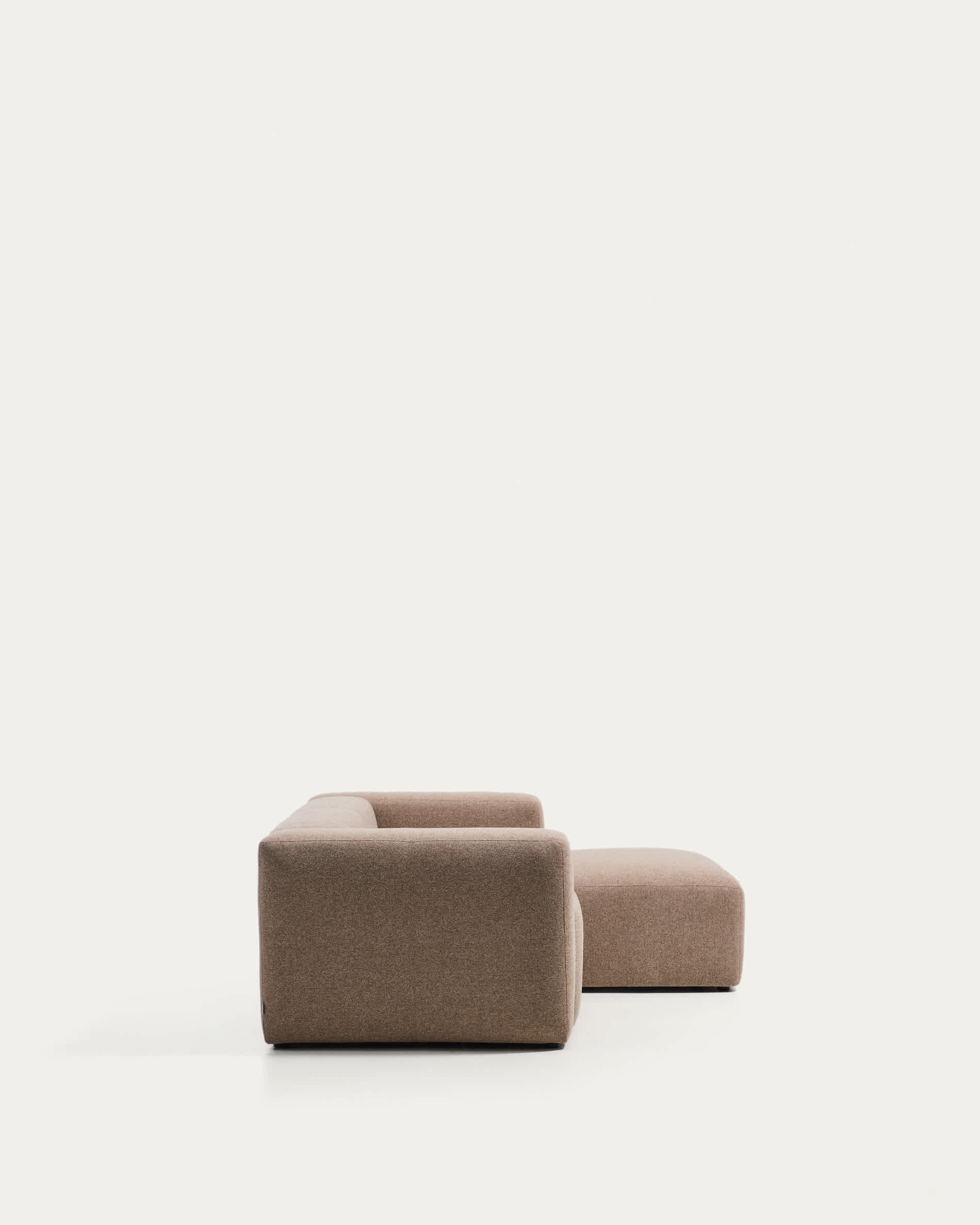 Blok 2-seater brown chenille right chaise longue sofa 240cm FSC Mix Credit