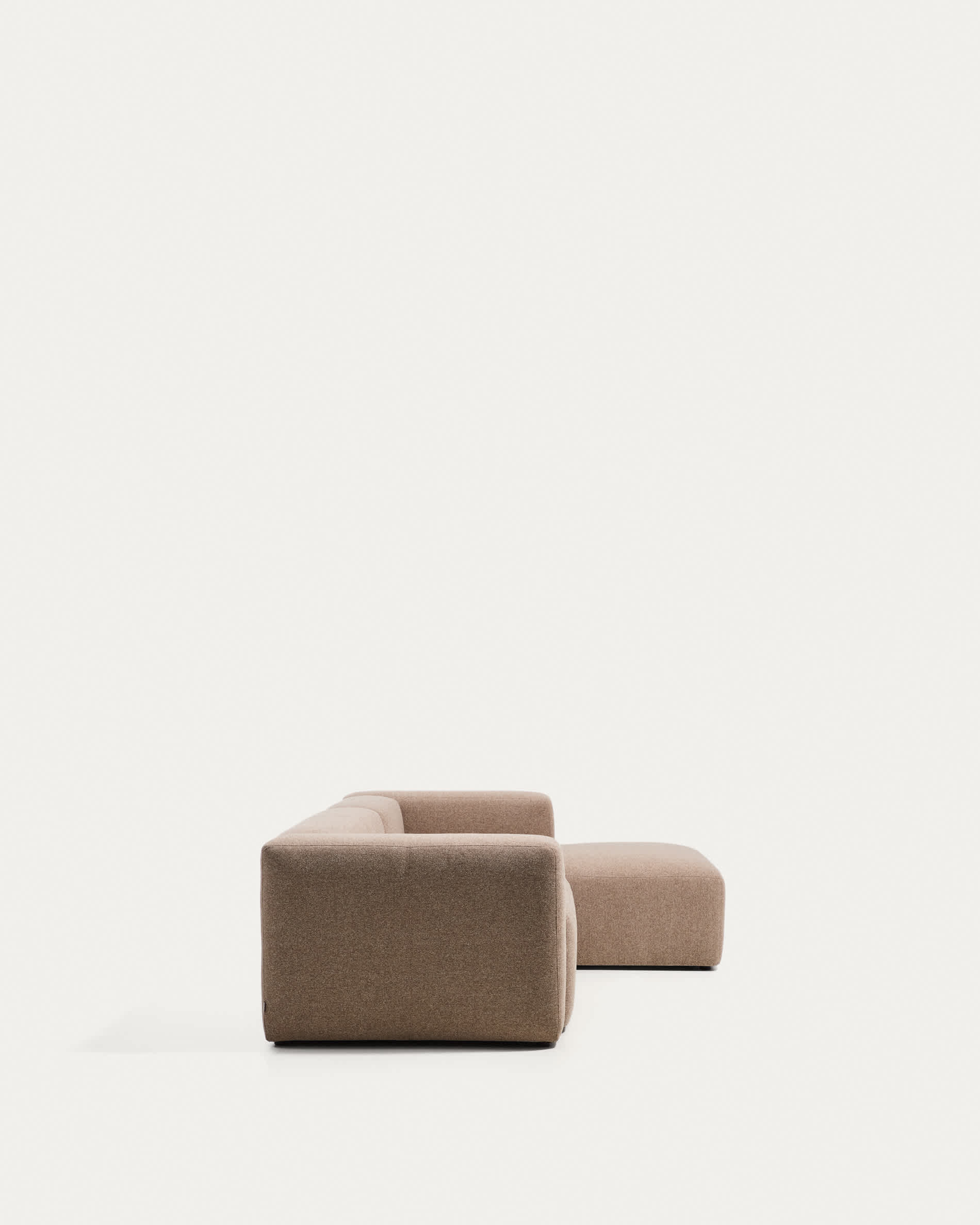 Blok 3-seater sofa with right chaise longue in brown chenille 300cm FSC Mix Credit