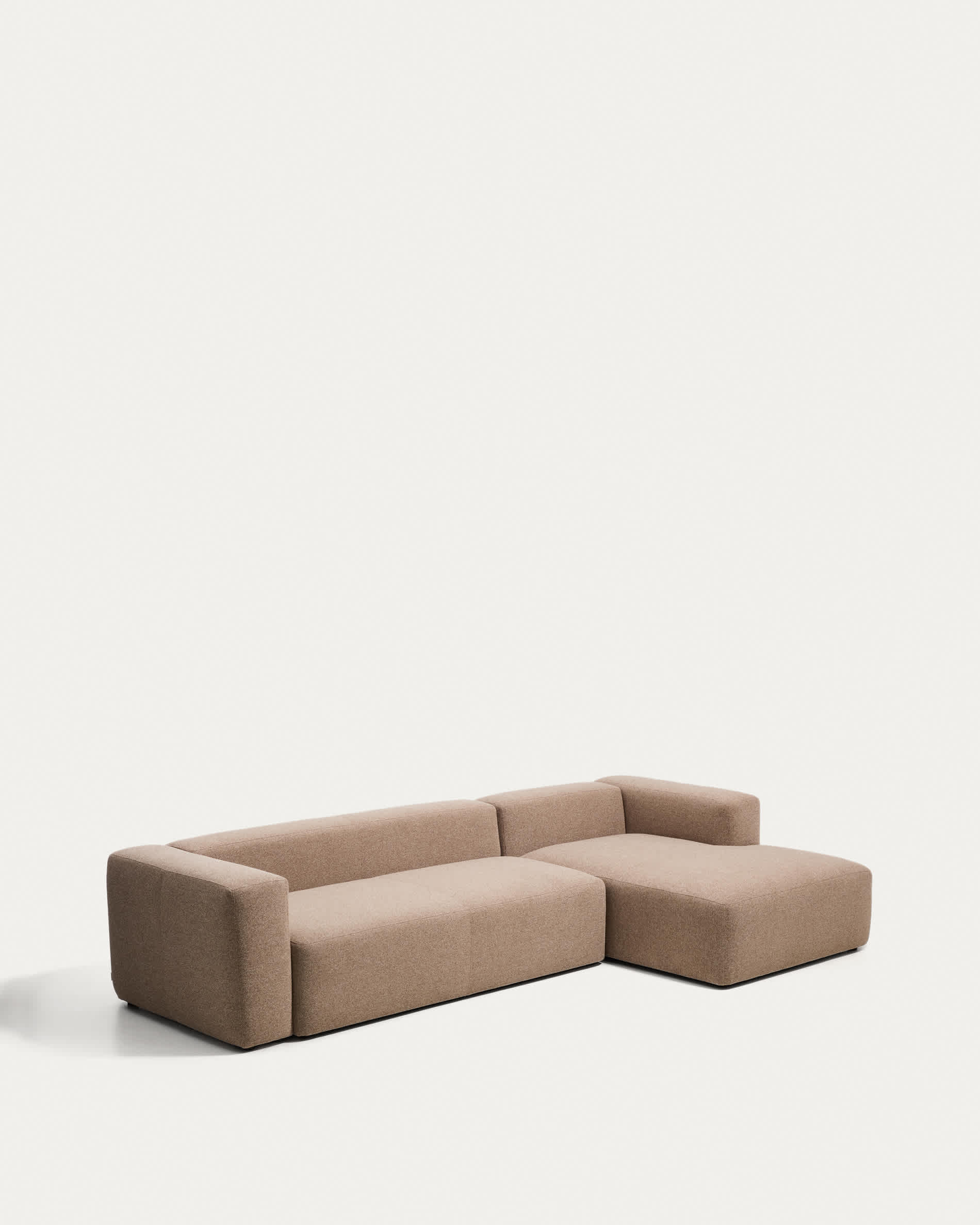 Blok 4-seater brown chenille right chaise longue sofa 330cm FSC Mix Credit