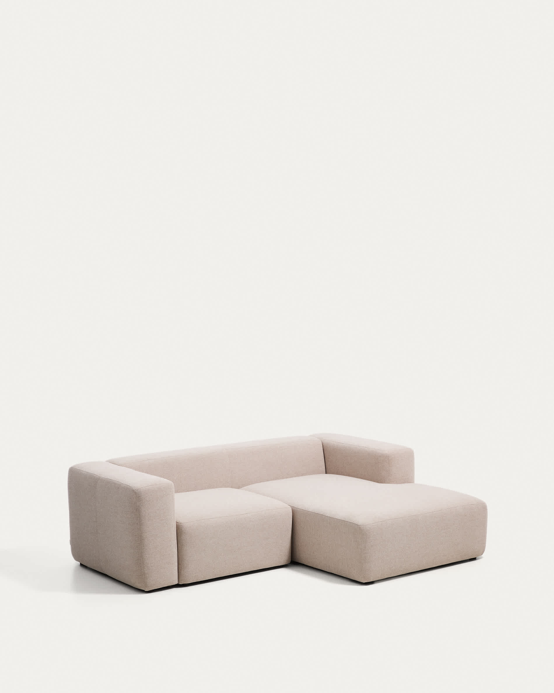 Blok 2-seater beige chenille right chaise longue sofa 240cm FSC Mix Credit