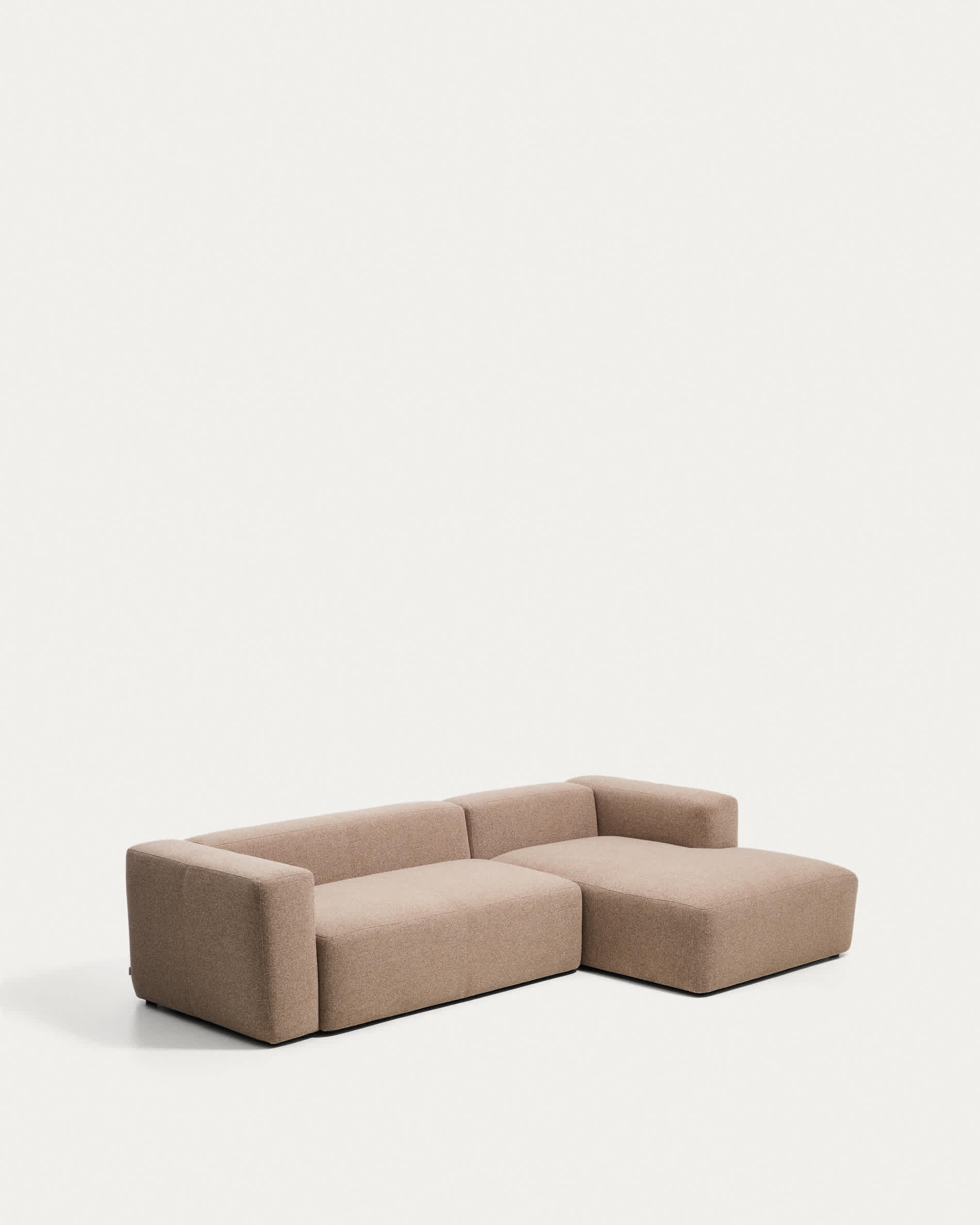 Blok 3-seater sofa with right chaise longue in brown chenille 300cm FSC Mix Credit