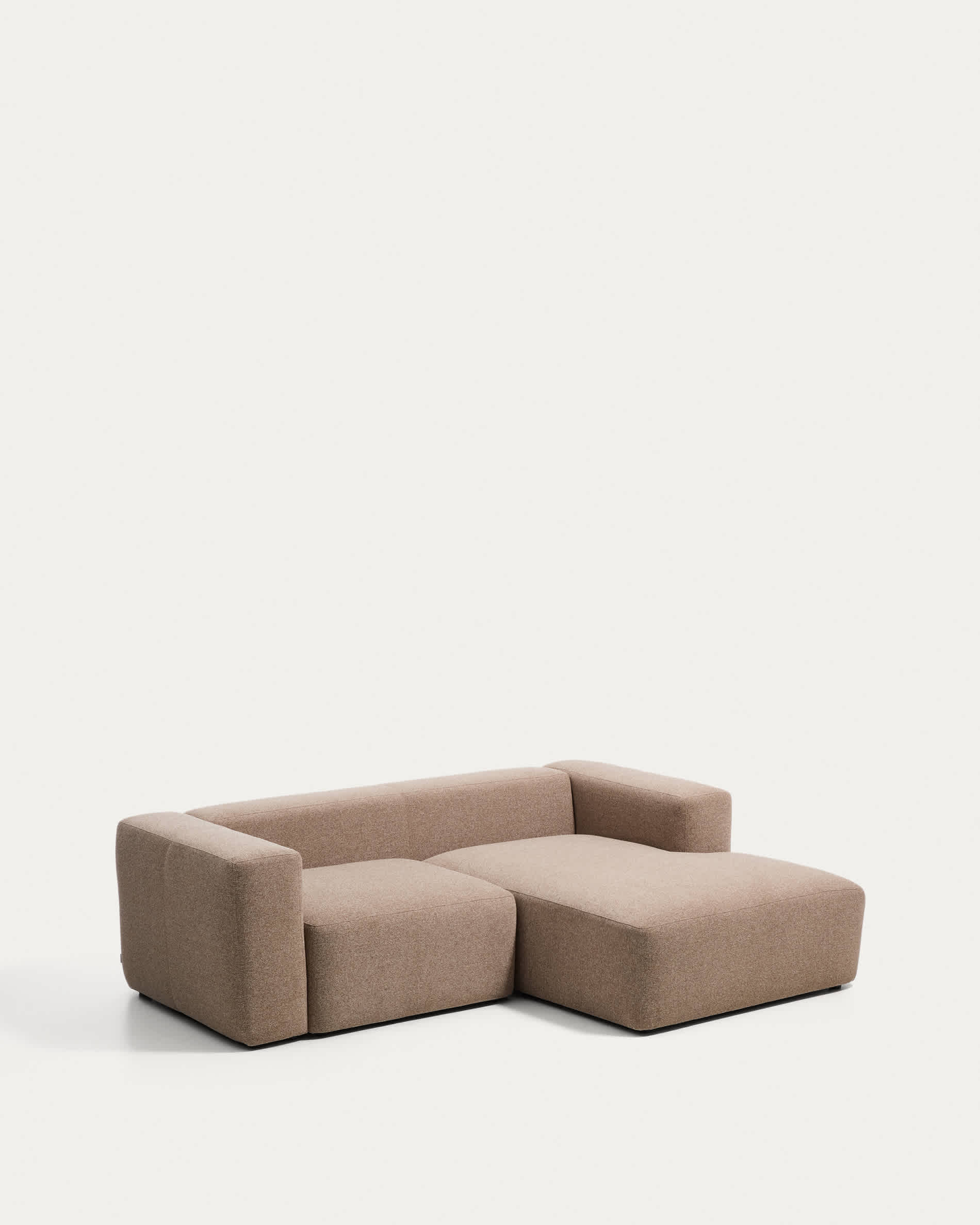 Blok 2-seater brown chenille right chaise longue sofa 240cm FSC Mix Credit