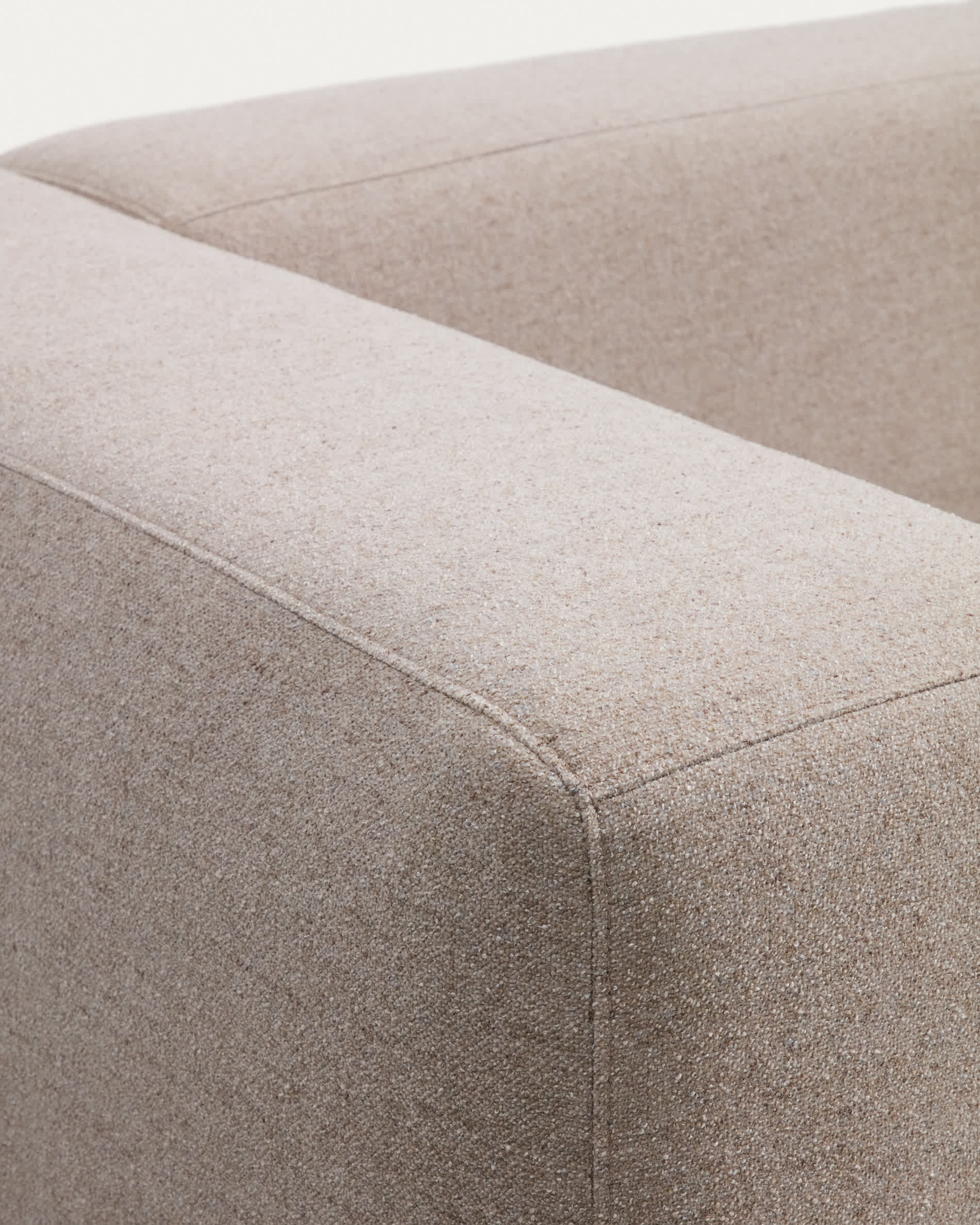 Blok 2-seater beige chenille right chaise longue sofa 240cm FSC Mix Credit