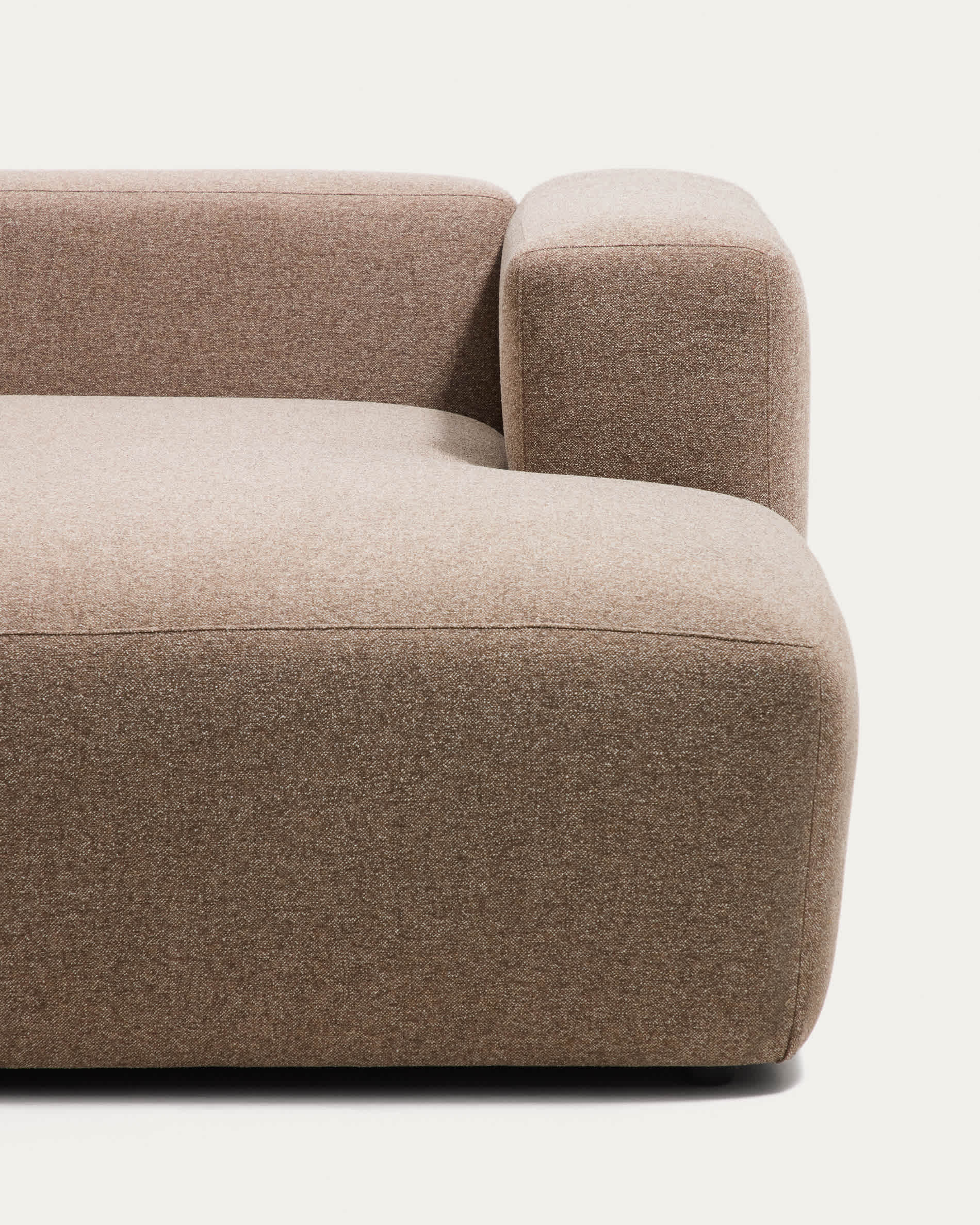 Blok 2-seater brown chenille right chaise longue sofa 240cm FSC Mix Credit