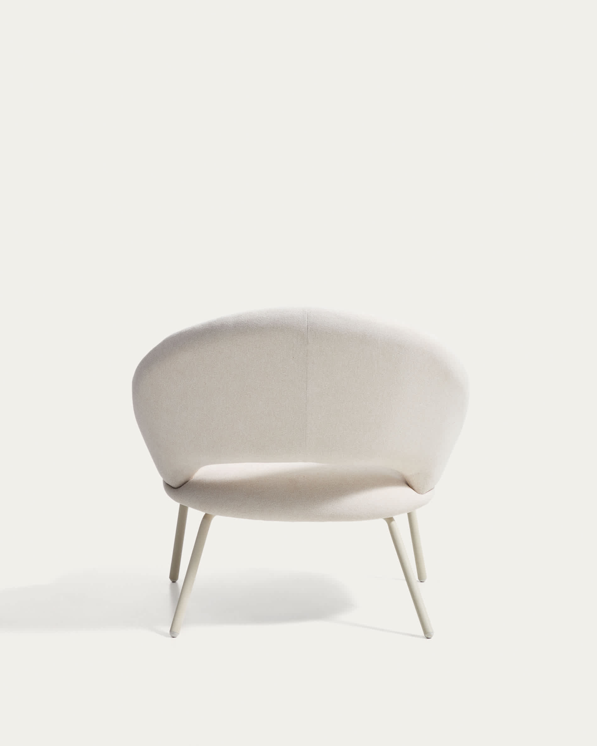 Bonali armchair in beige chenille with beige metal legs FSC Mix Credit