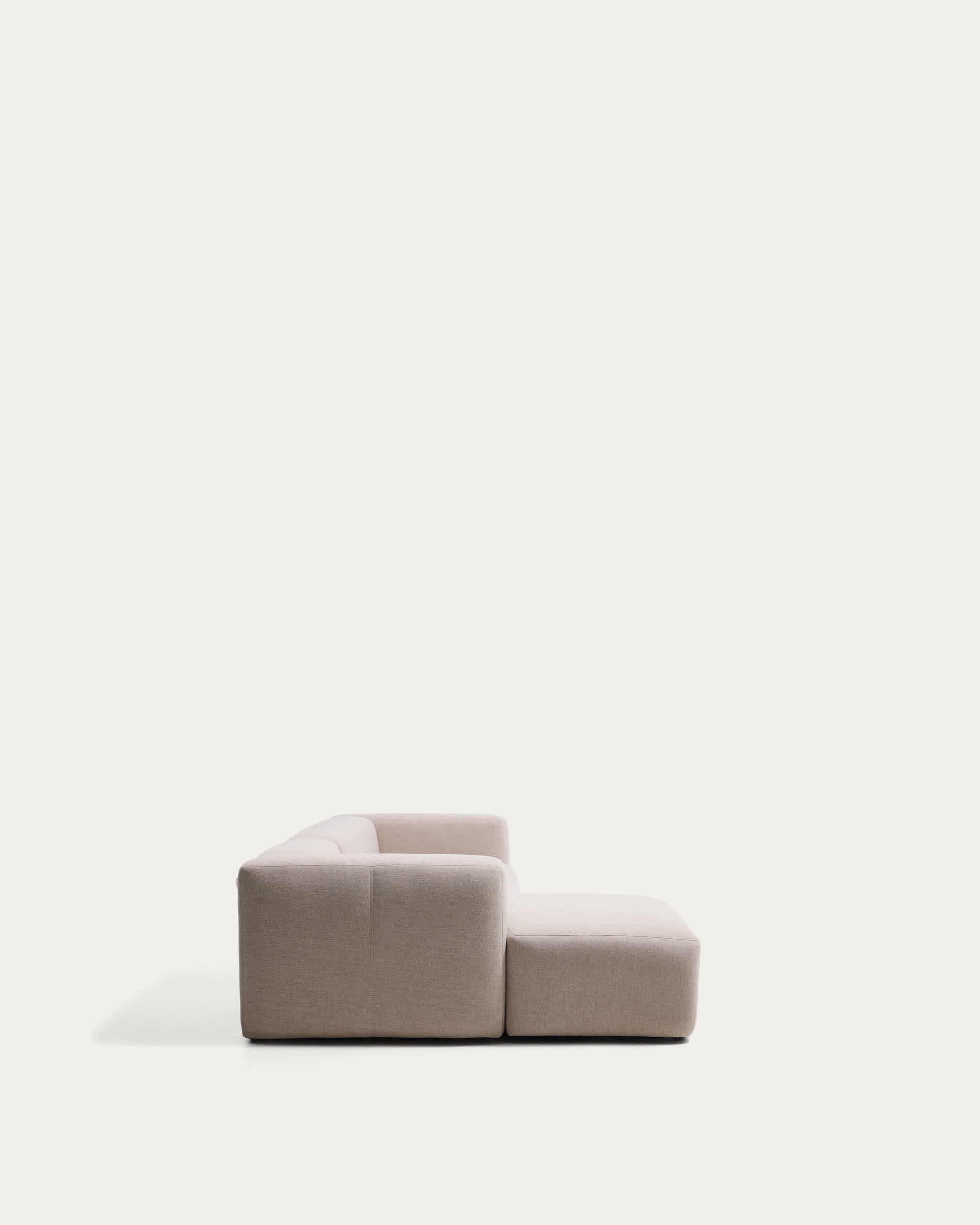 Blok 4-seater sofa with left chaise longue in beige chenille 330cm FSC Mix Credit