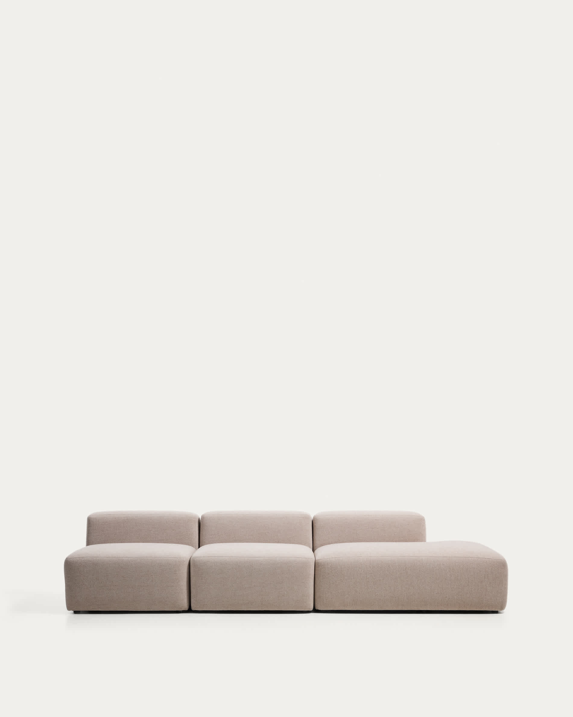 Blok beige chenille 3-seater sofa with right terminal 325cm FSC Mix Credit