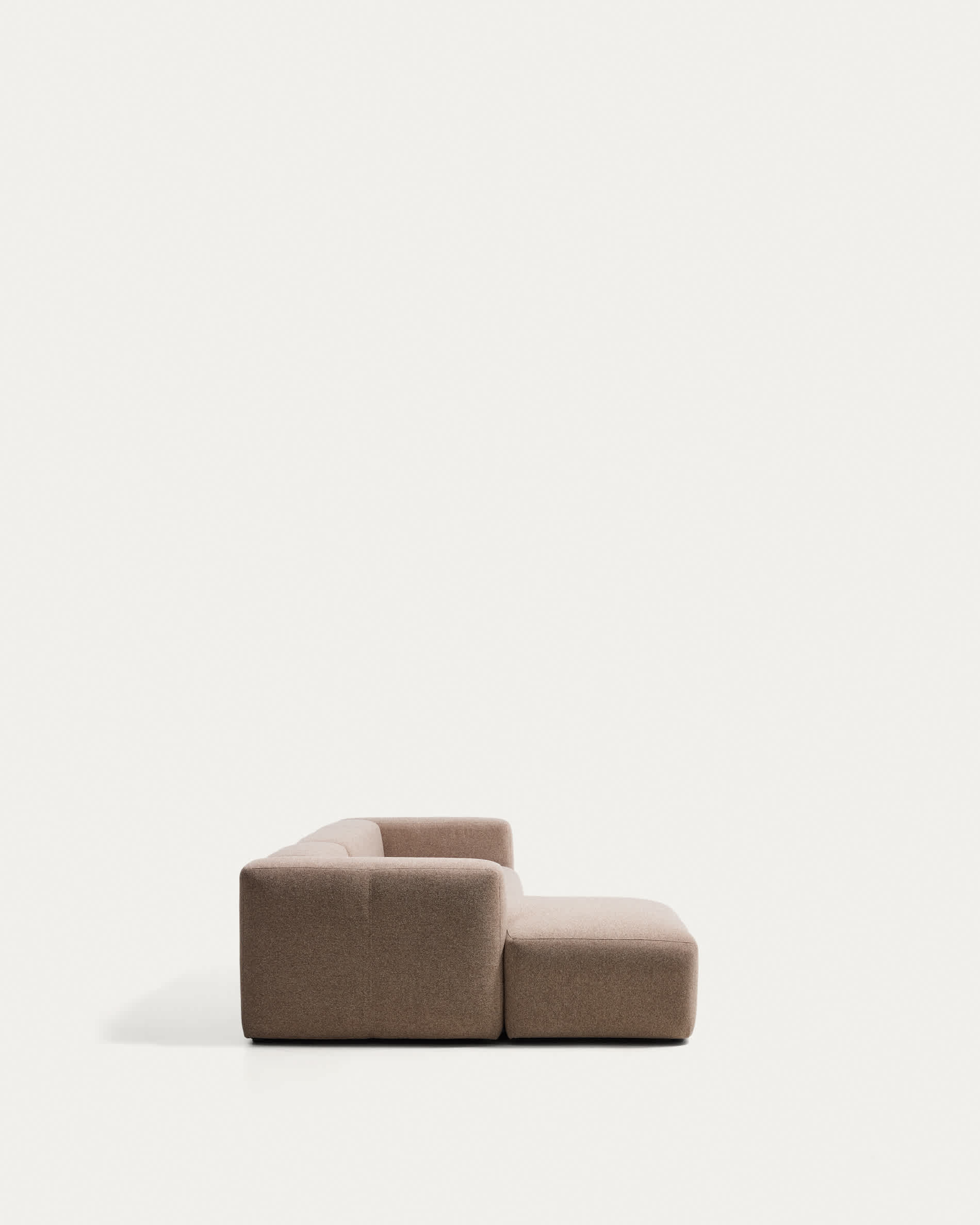 Blok 4-seater sofa with left chaise longue in brown chenille 330cm FSC Mix Credit