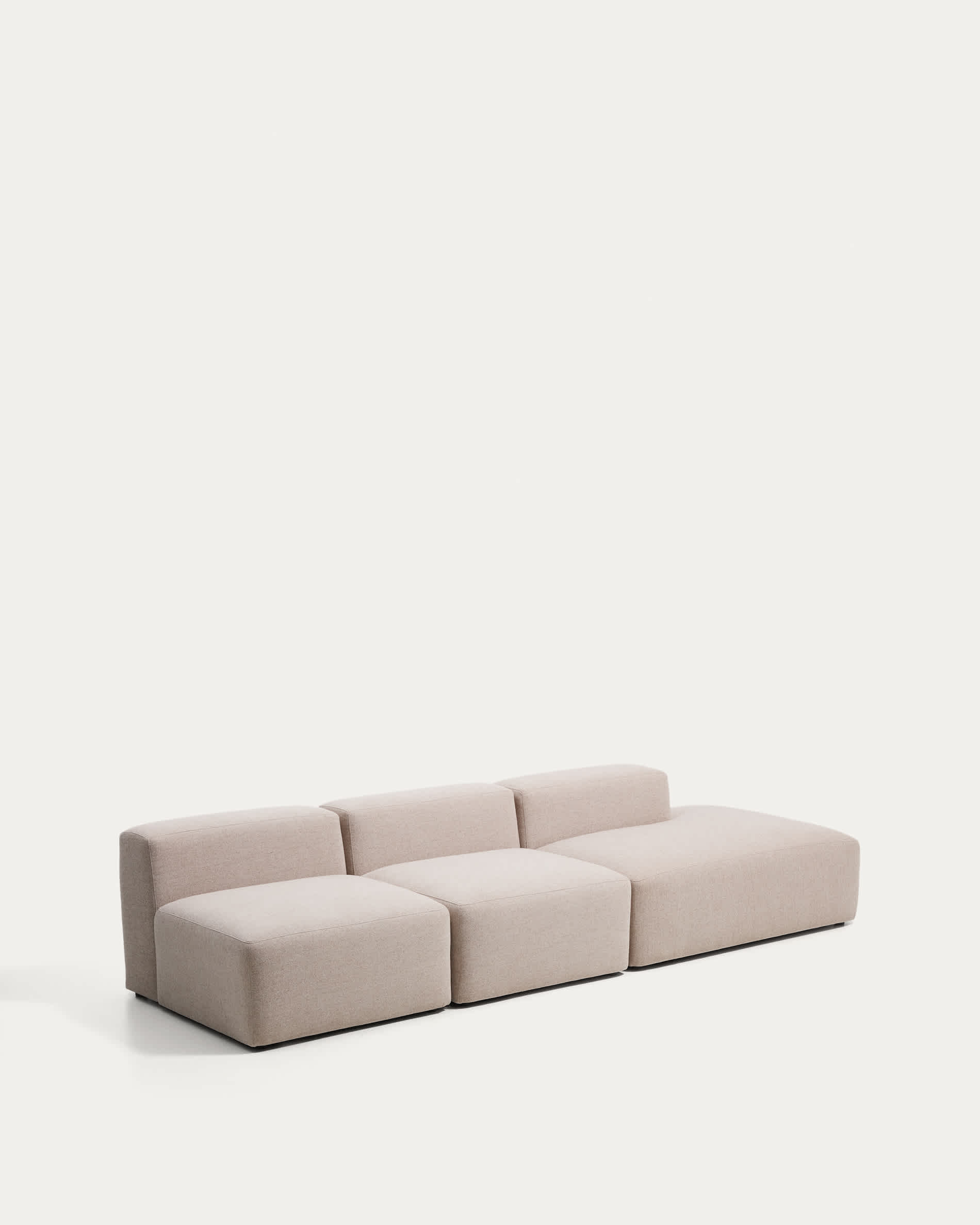 Blok beige chenille 3-seater sofa with right terminal 325cm FSC Mix Credit