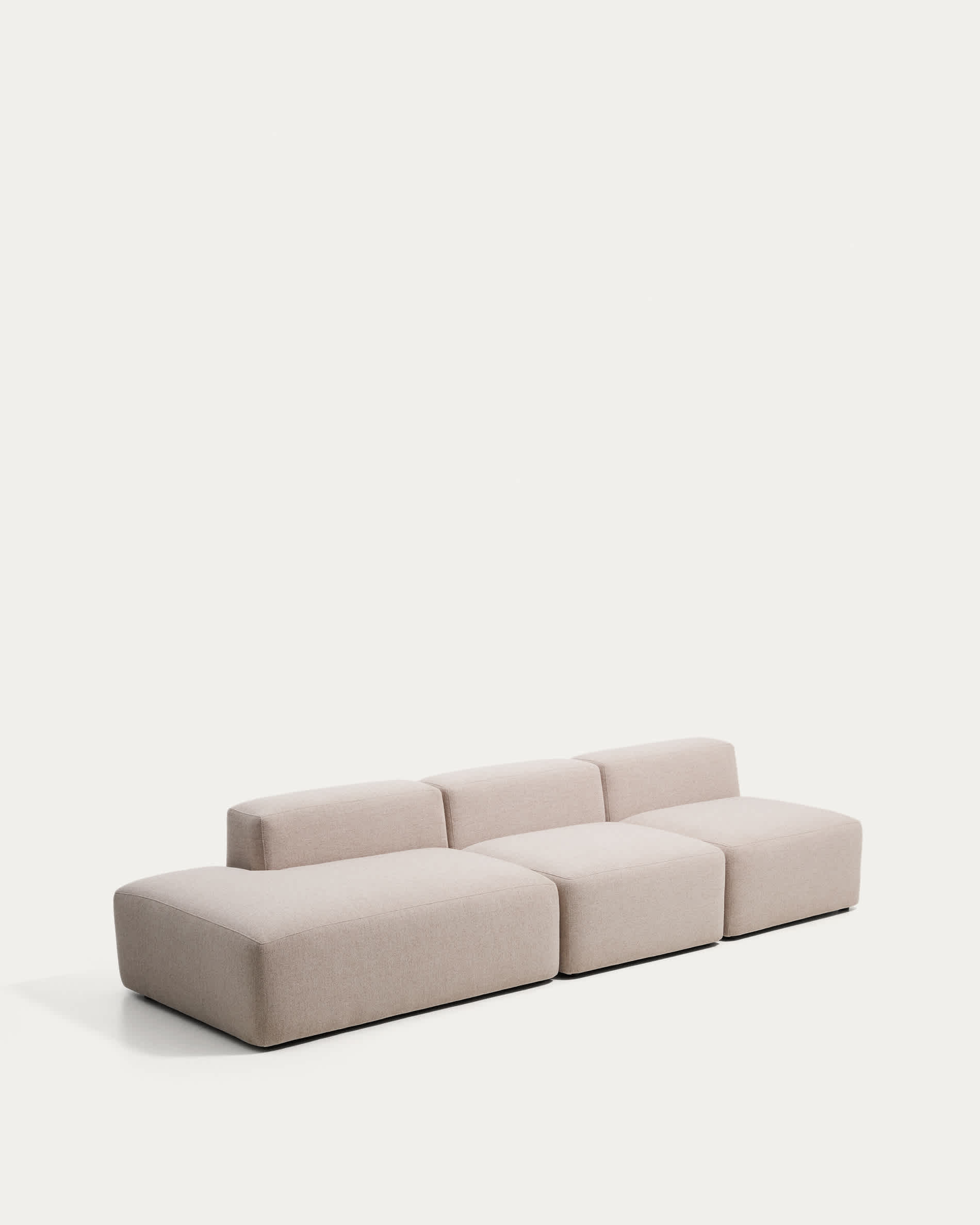 Blok beige chenille 3-seater sofa with left terminal 325cm FSC Mix Credit