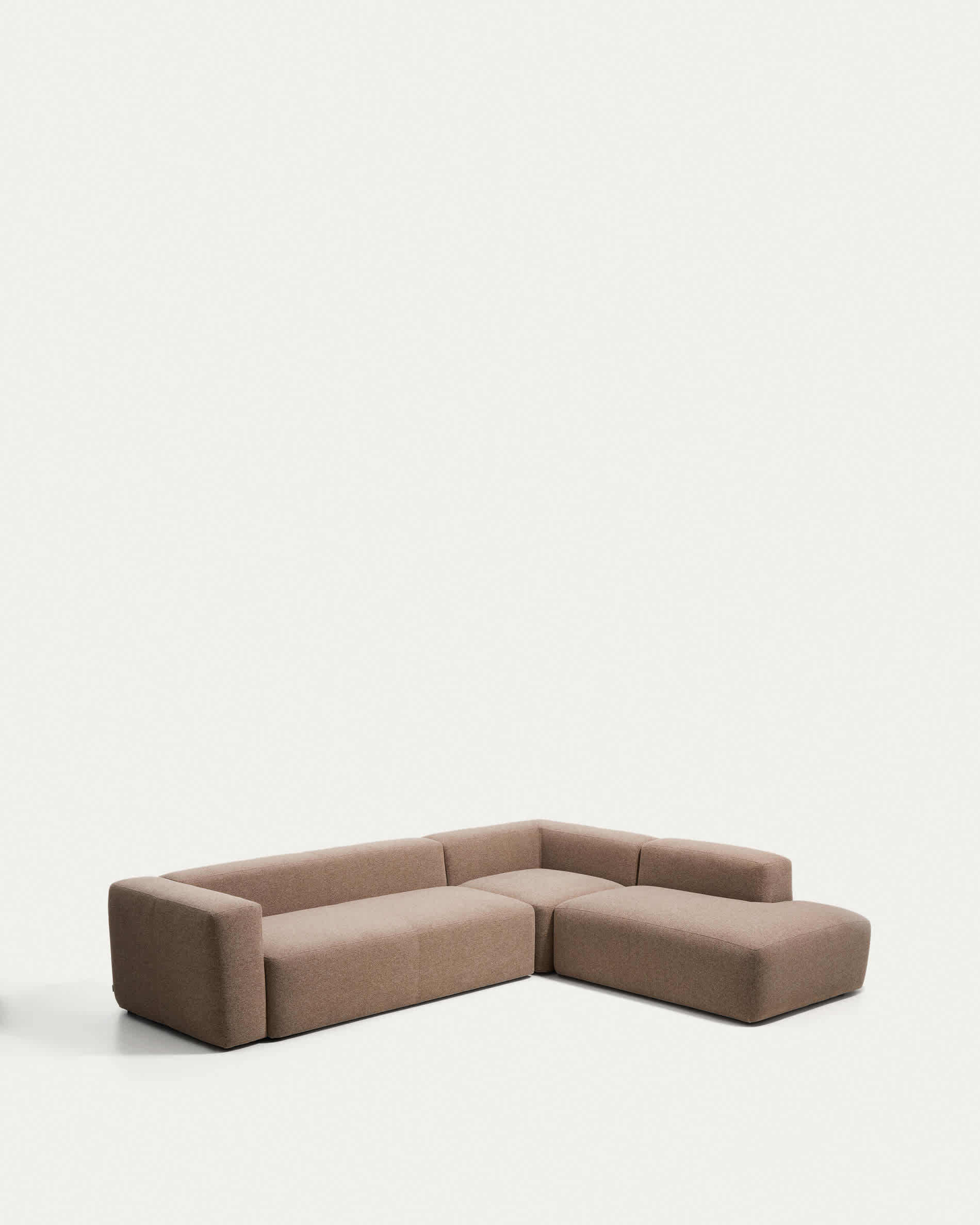 Blok brown chenille 5-seater corner sofa with right terminal 320 x 255cm FSC Mix Credit