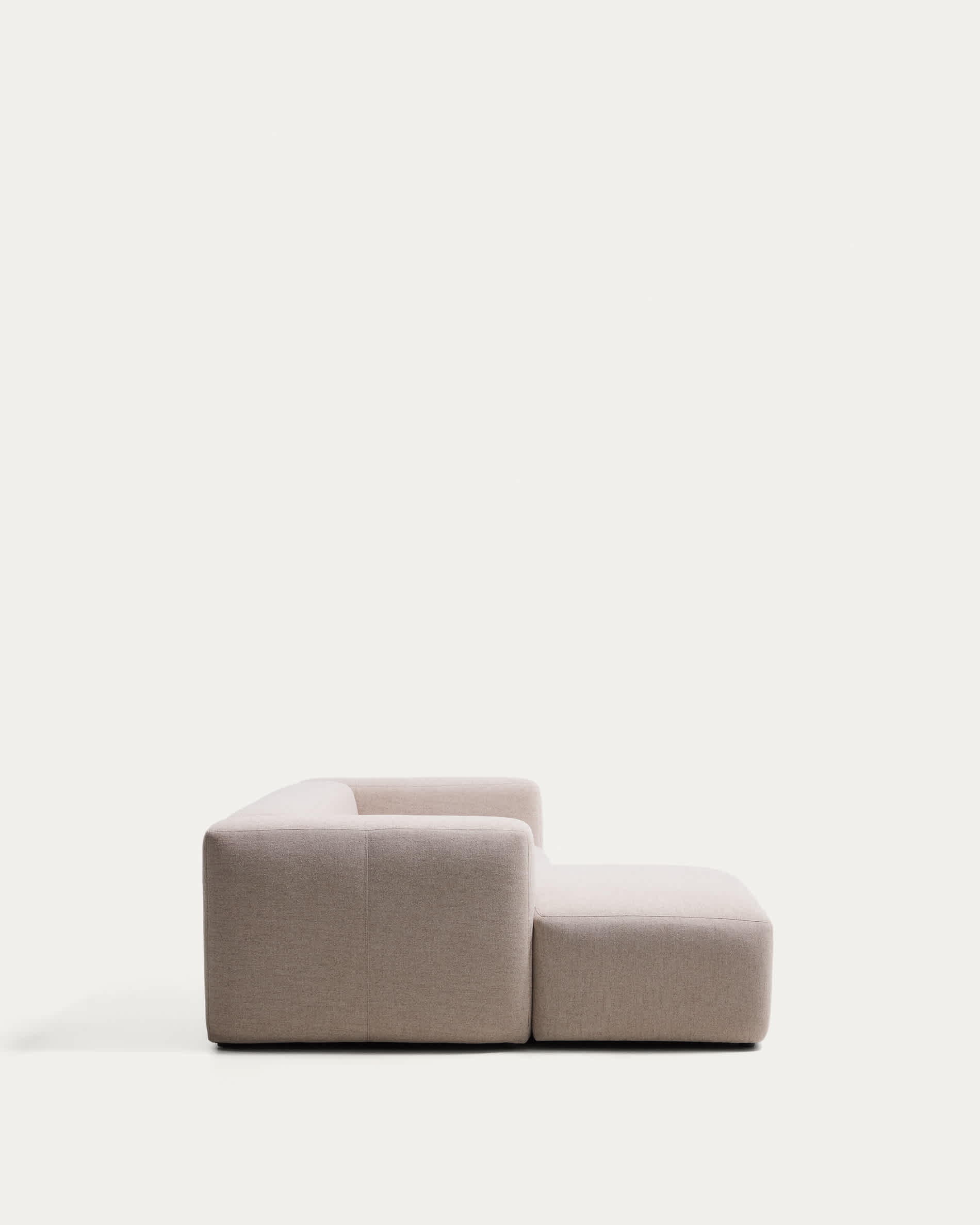 Blok 2-seater beige chenille left chaise longue sofa 240cm FSC Mix Credit