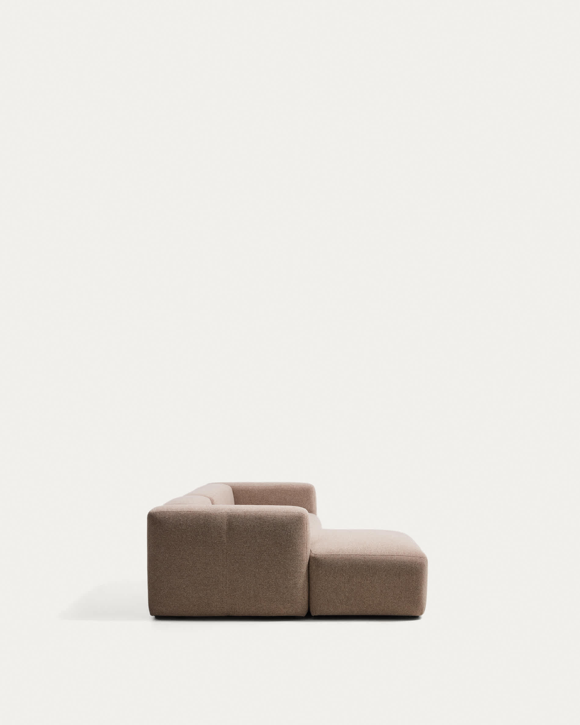 Blok 3-seater sofa with left chaise longue in brown chenille 300cm FSC Mix Credit