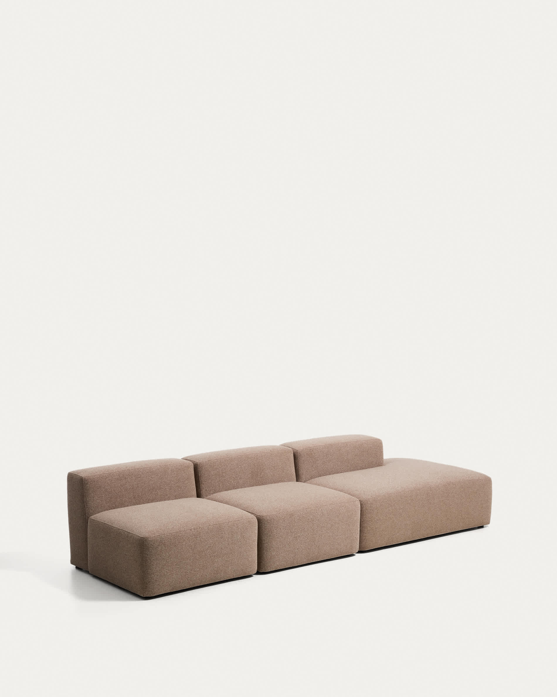 Blok brown chenille 3-seater sofa with right terminal 325cm FSC Mix Credit