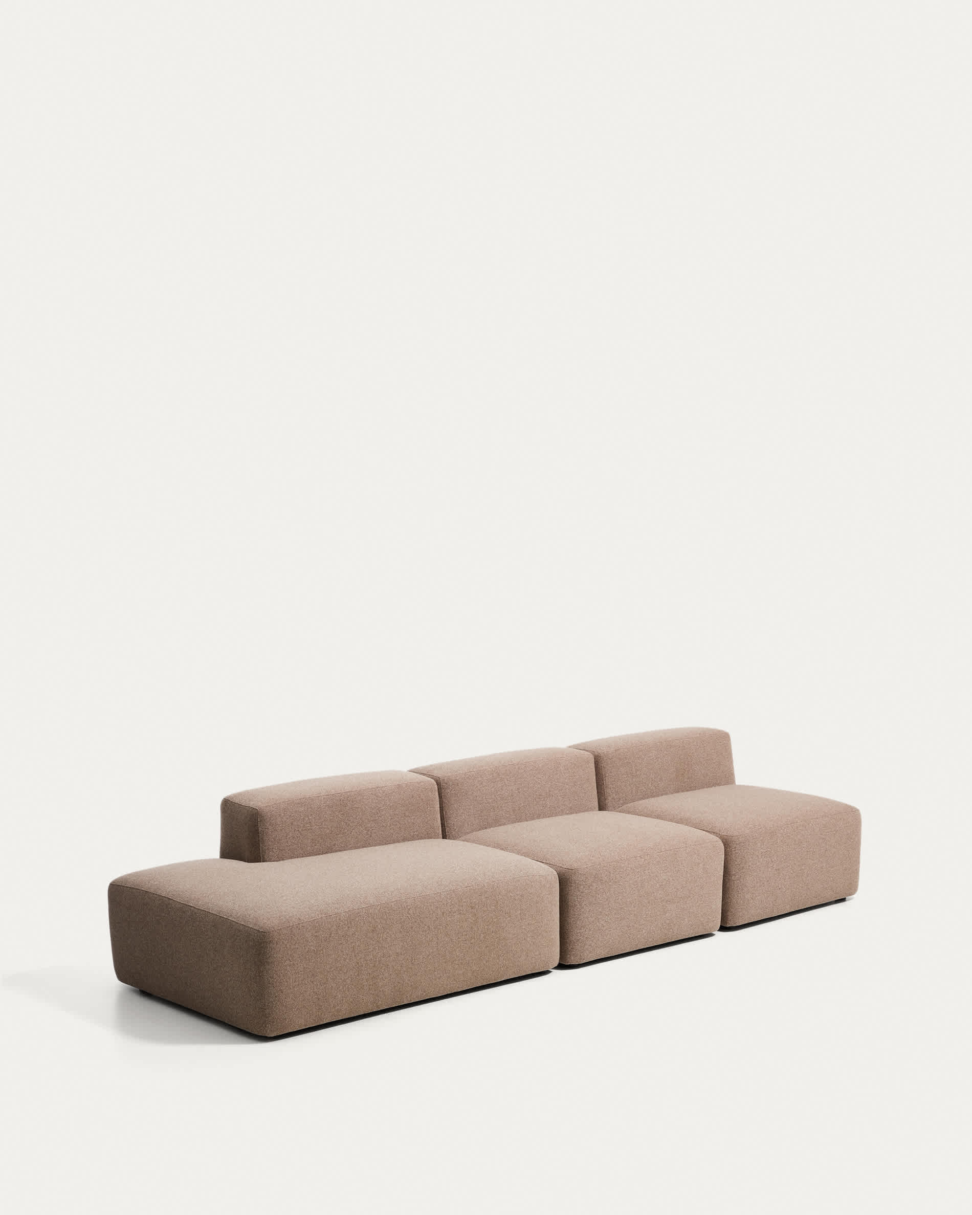 Blok brown chenille 3-seater sofa with left terminal 325cm FSC Mix Credit