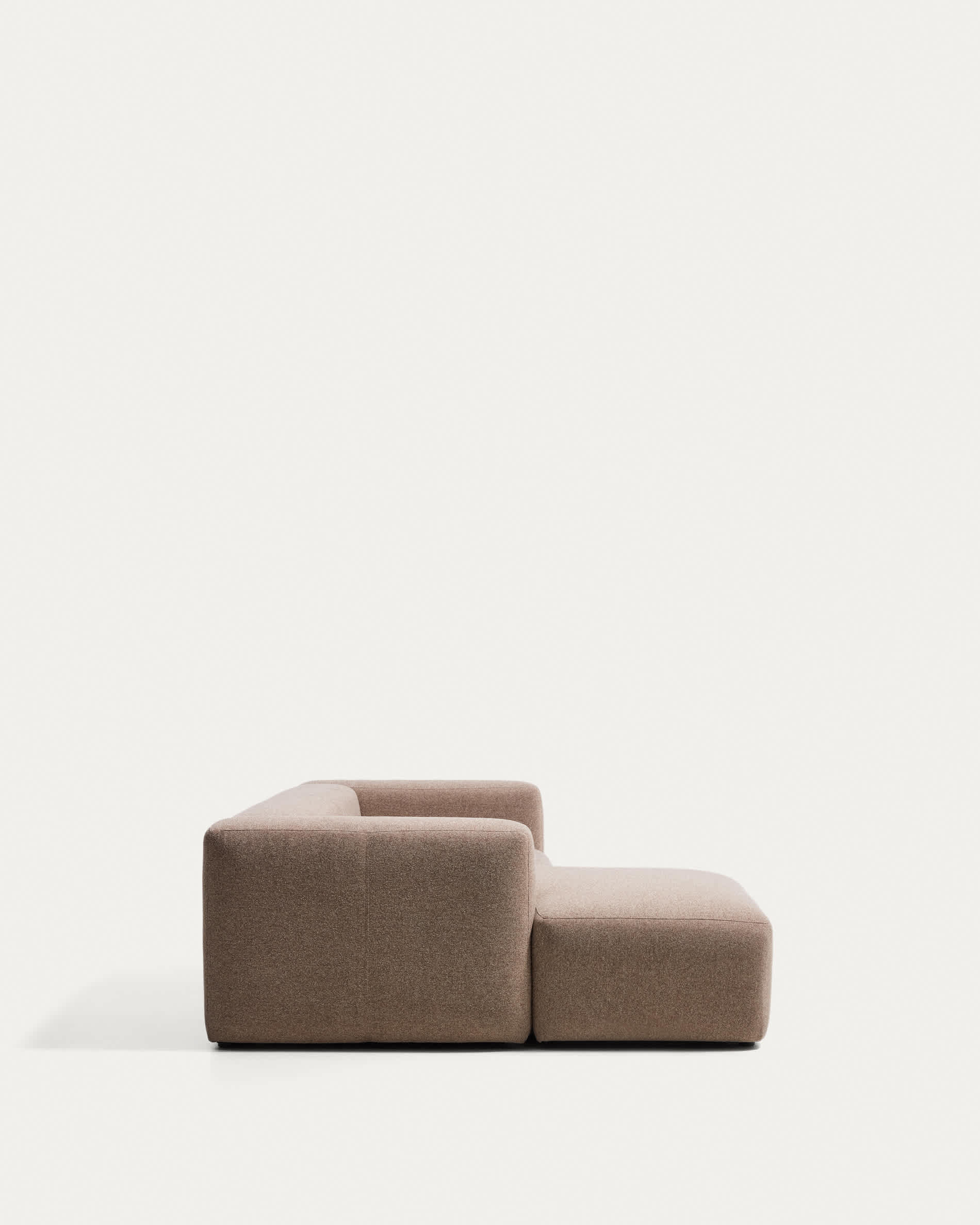 Blok 2-seater brown chenille left chaise longue sofa 240cm FSC Mix Credit