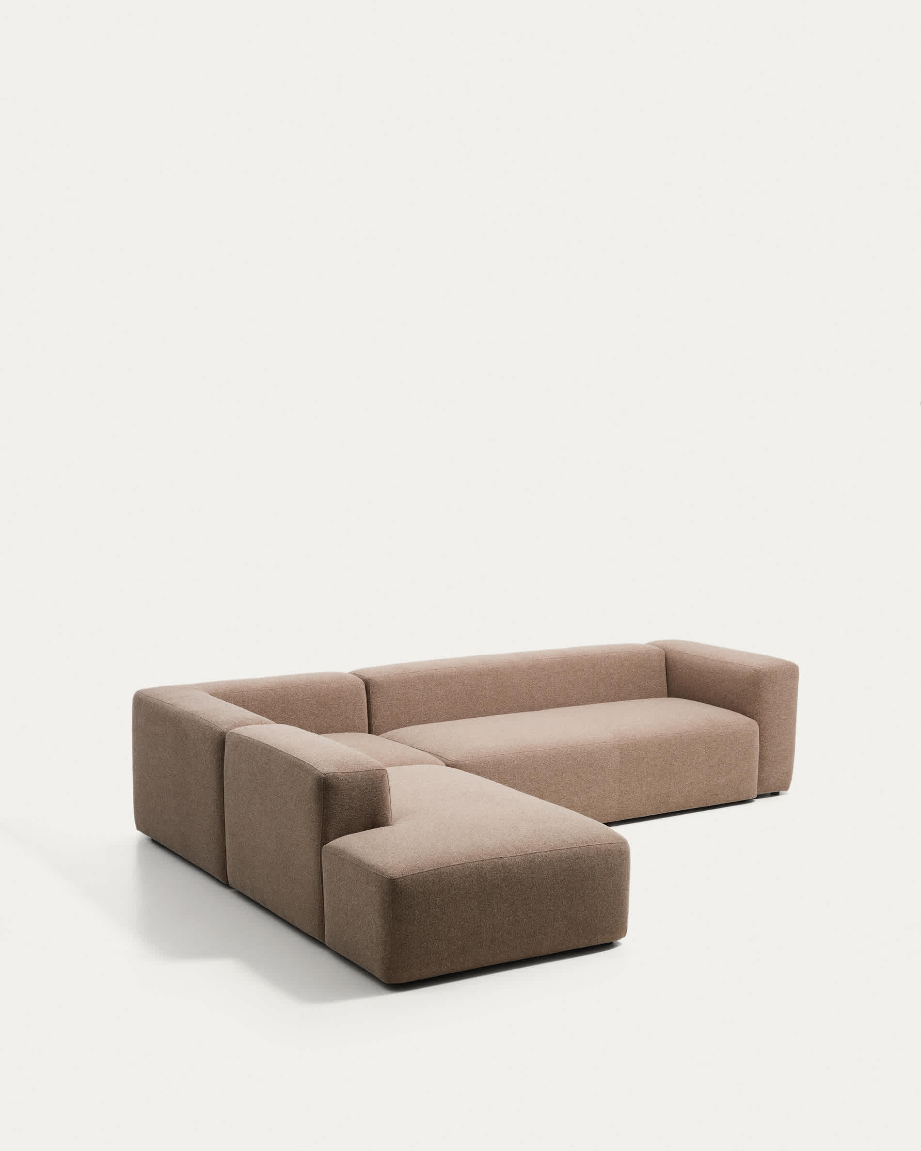 Blok brown chenille 5-seater corner sofa with left terminal 255 x 320cm FSC Mix Credit