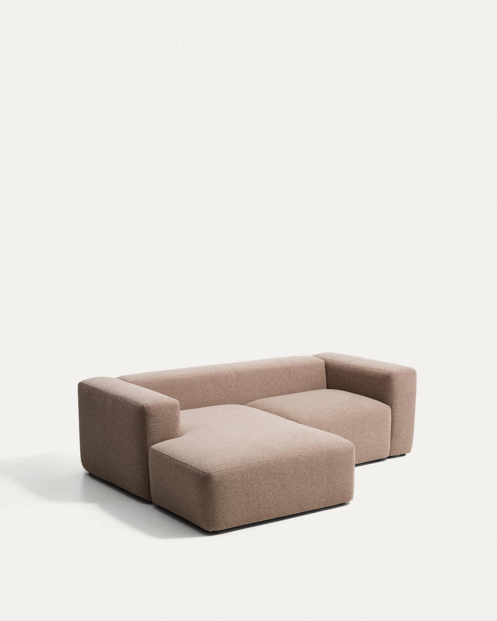 Blok 2-seater brown chenille left chaise longue sofa 240cm FSC Mix Credit