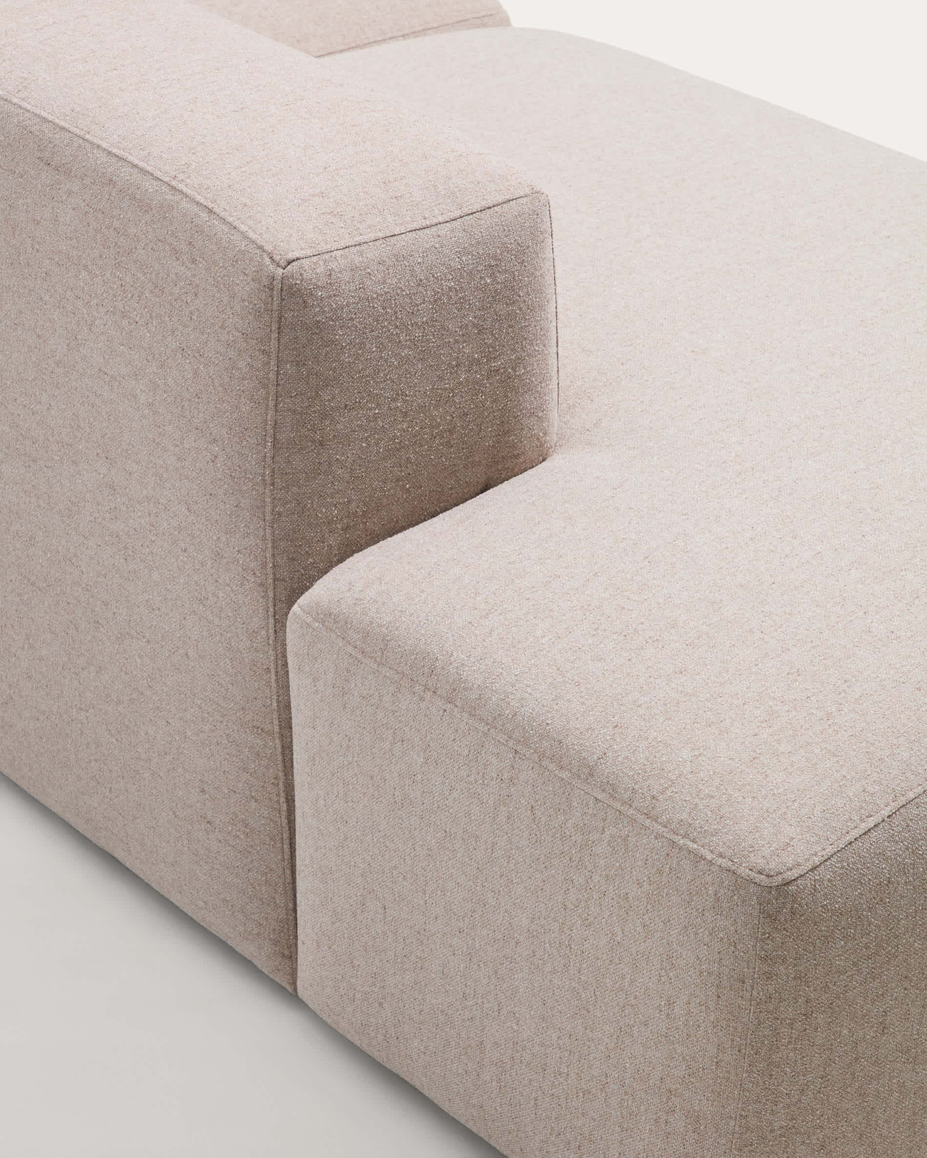 Blok beige chenille 3-seater sofa with left terminal 325cm FSC Mix Credit