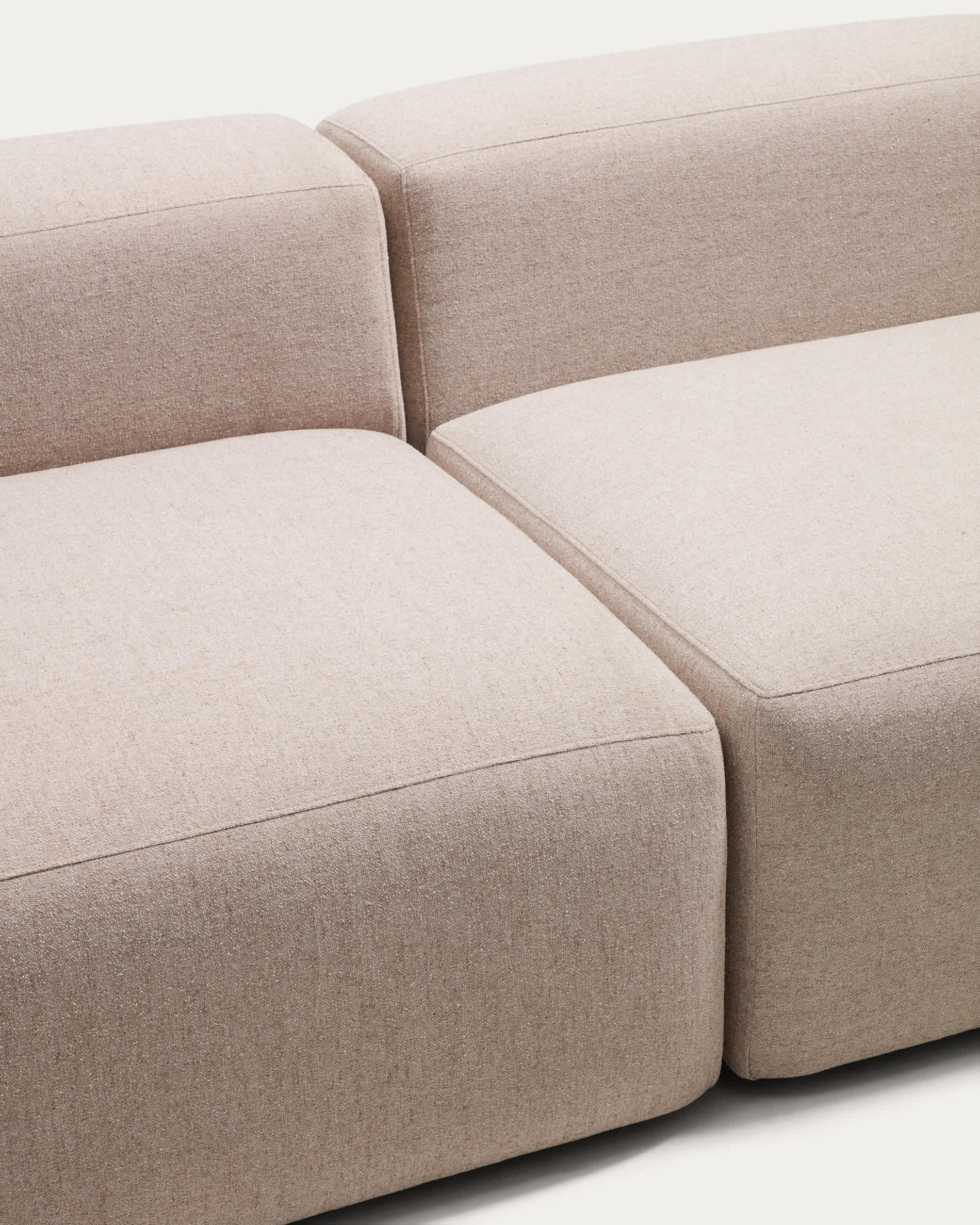 Blok beige chenille 3-seater sofa with right terminal 325cm FSC Mix Credit