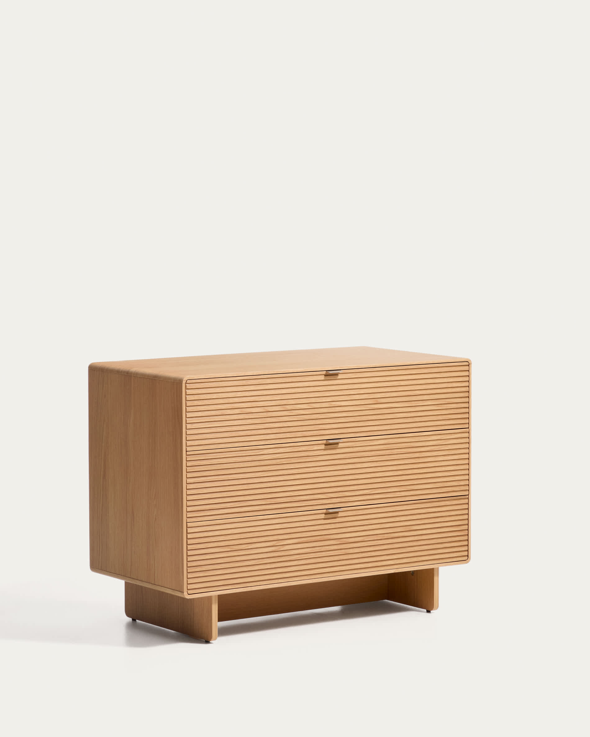 Norlen 3-drawer chest of drawers in oak veneer with natural finish FSC Mix Credit 101 x 75 cm