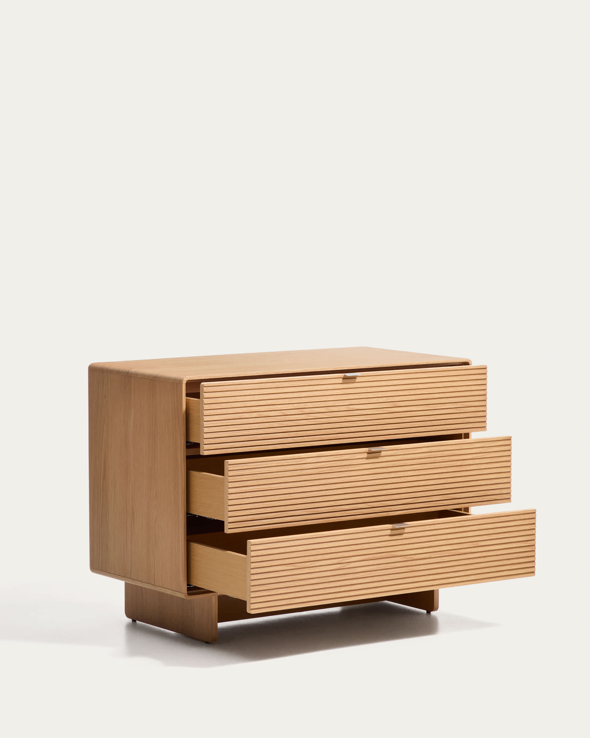Norlen 3-drawer chest of drawers in oak veneer with natural finish FSC Mix Credit 101 x 75 cm
