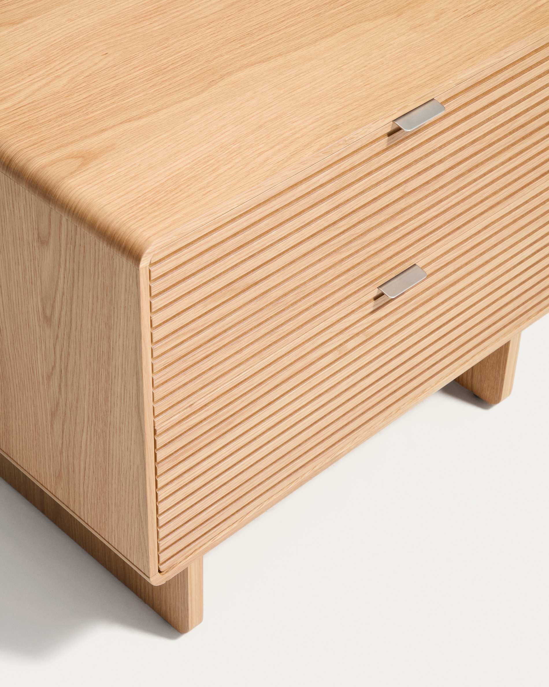 Norlen 2-drawer bedside table in oak veneer with natural finish FSC Mix Credit 60 x 52 cm