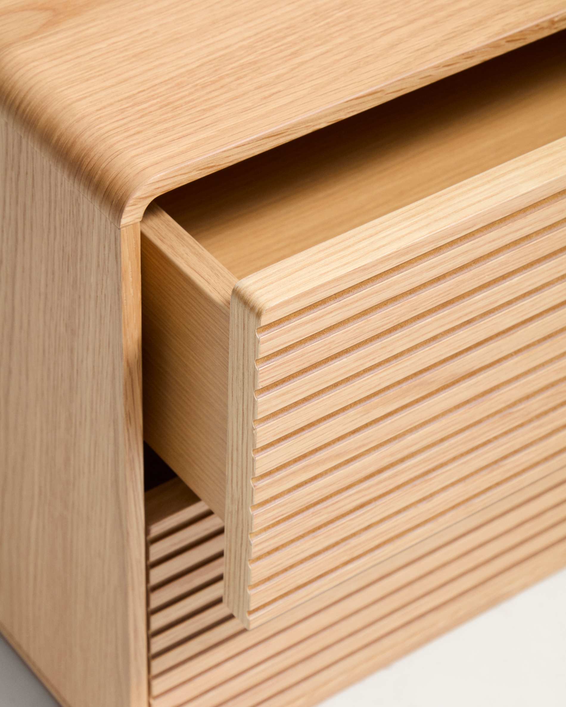 Norlen 2-drawer bedside table in oak veneer with natural finish FSC Mix Credit 60 x 52 cm