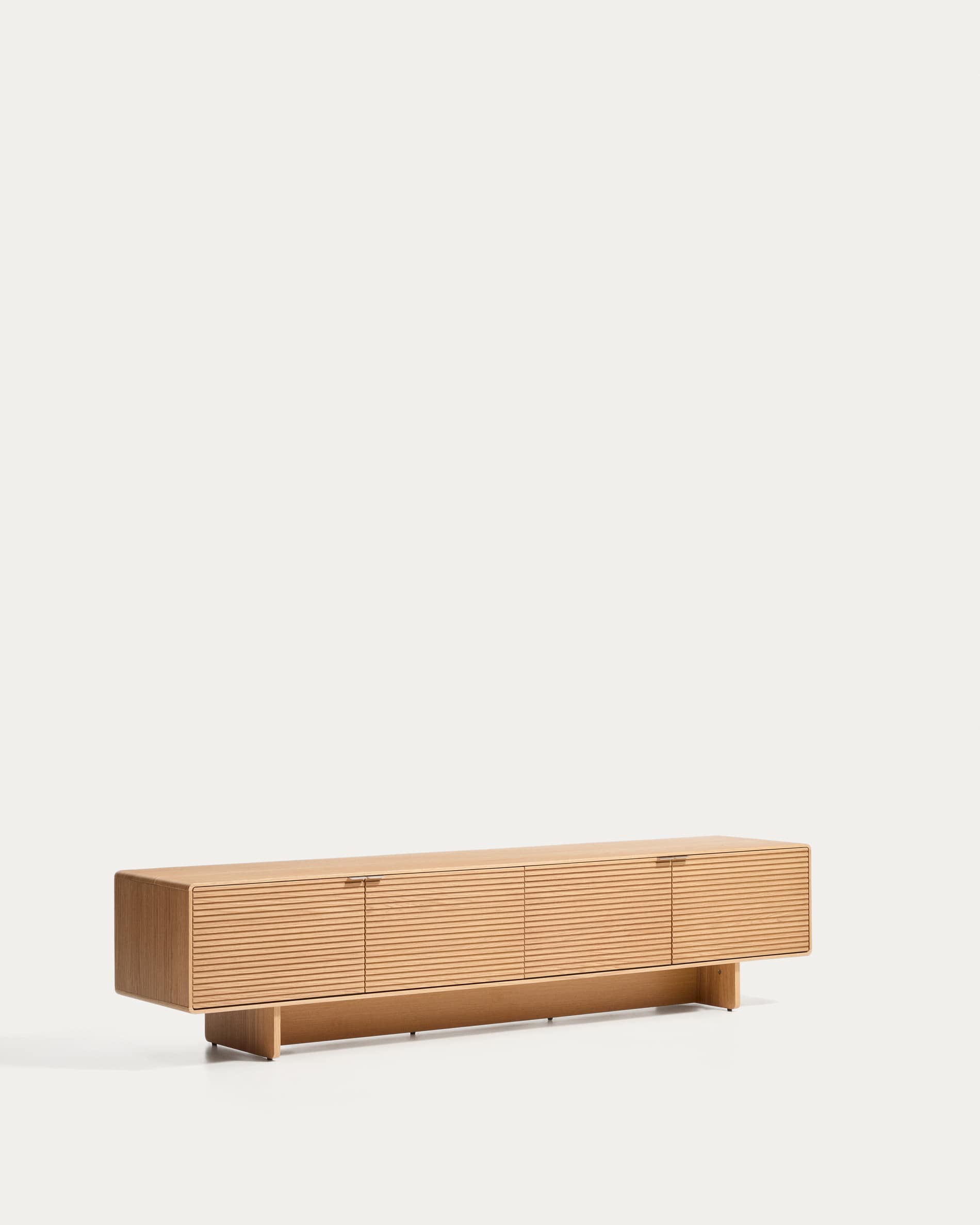 Norlen 4-door TV stand in oak veneer with natural finish FSC Mix Credit 200 x 46 cm