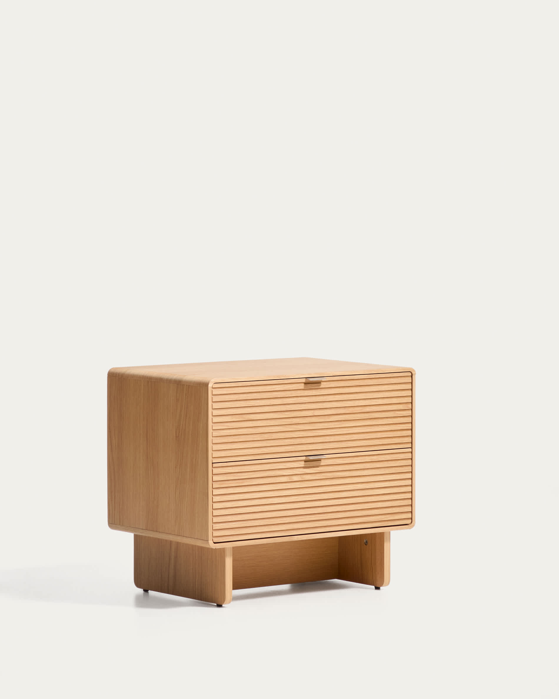 Norlen 2-drawer bedside table in oak veneer with natural finish FSC Mix Credit 60 x 52 cm