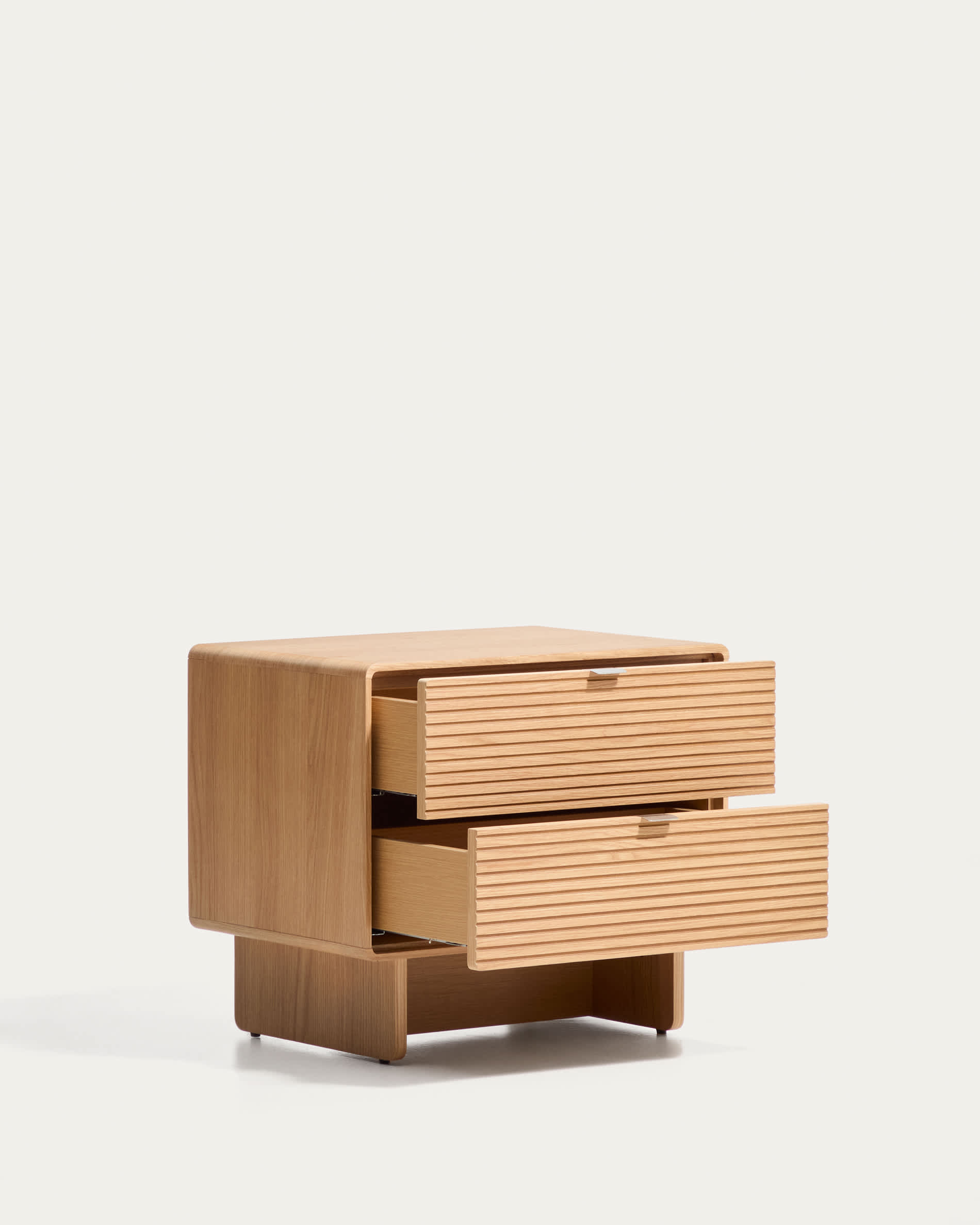 Norlen 2-drawer bedside table in oak veneer with natural finish FSC Mix Credit 60 x 52 cm