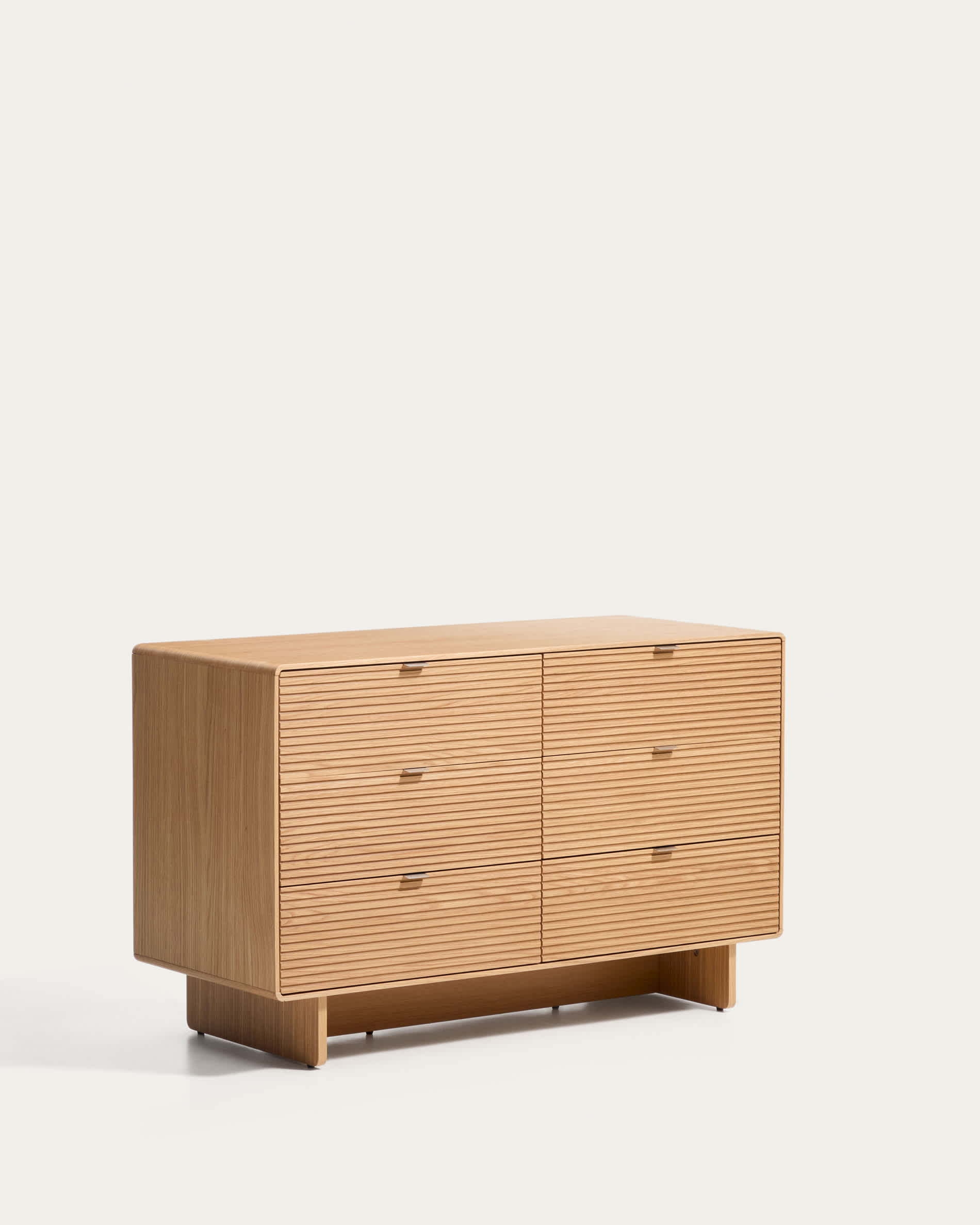 Norlen 6-drawer chest of drawers in oak veneer with natural finish FSC Mix Credit 120 x 75 cm
