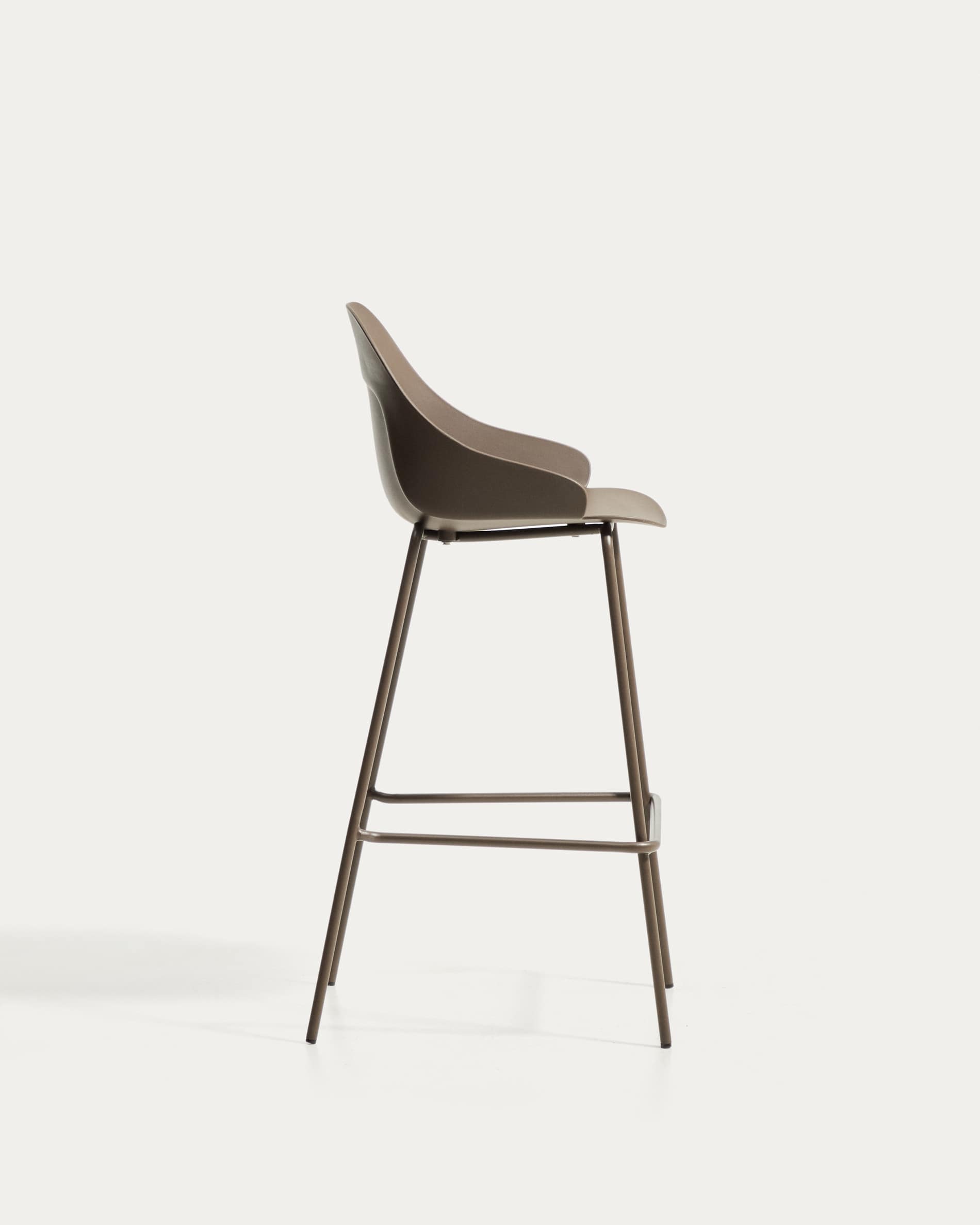 Sanile stool with brown-finish steel legs 74 cm