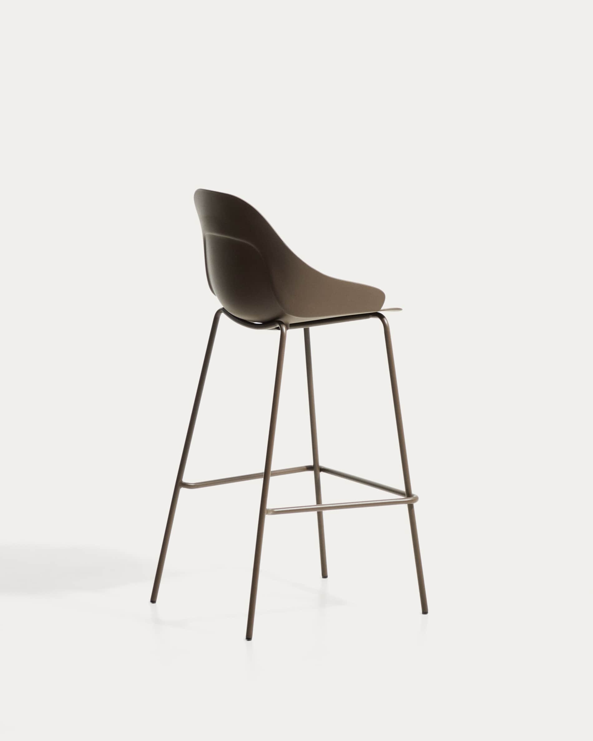 Sanile stool with brown-finish steel legs 74 cm