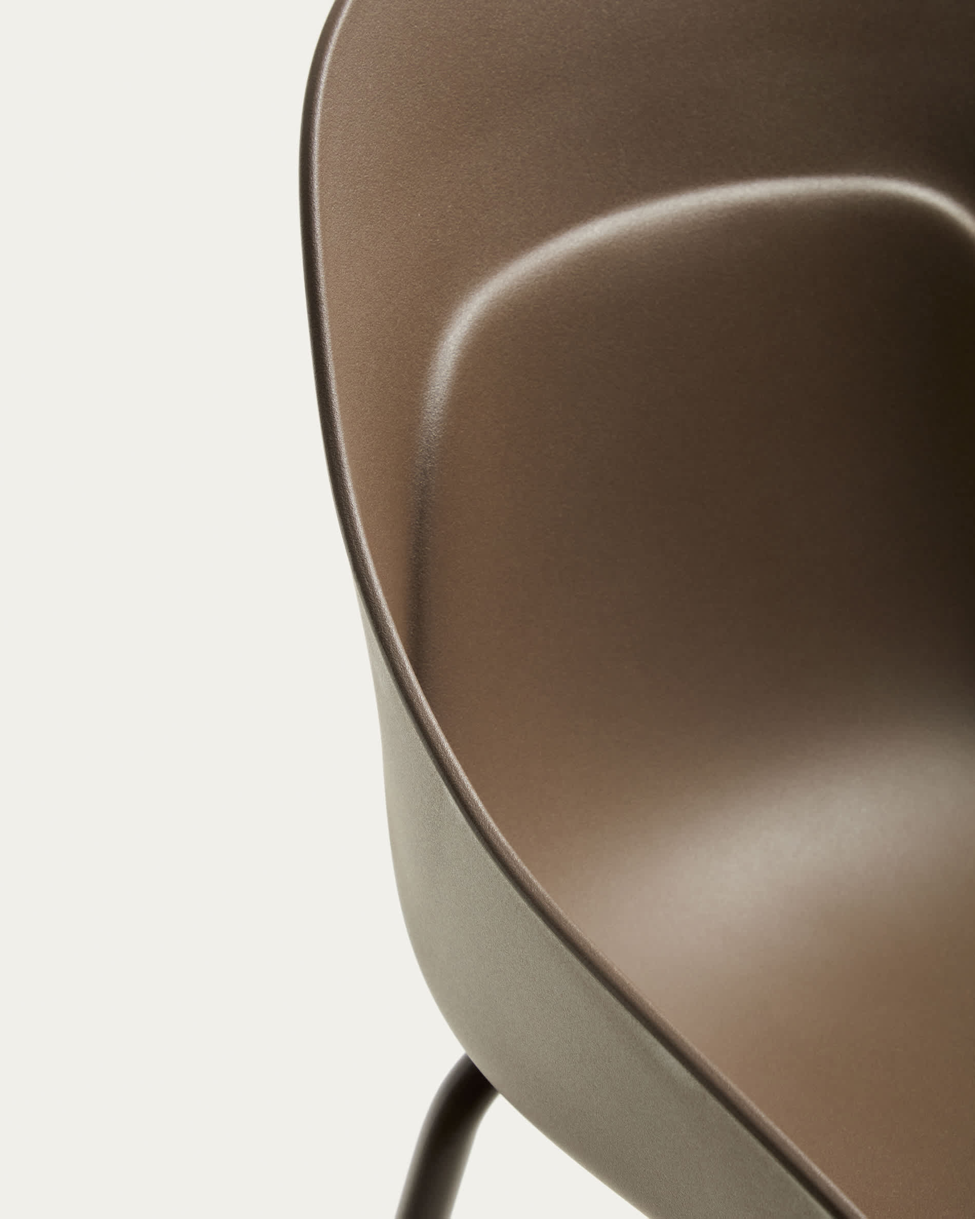 Sanile stool with brown-finish steel legs 74 cm