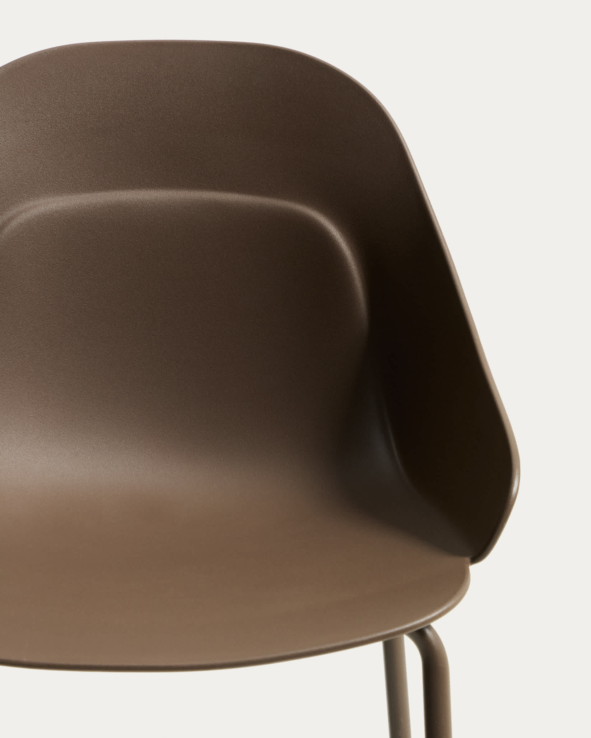 Sanile stool with brown-finish steel legs 74 cm