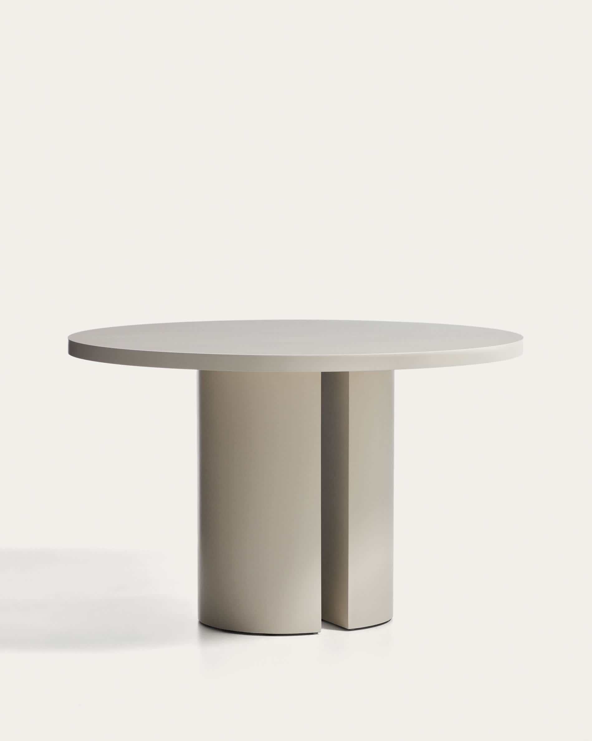 Nealy round table in lacquered MDF in an ecru finish, Ø 120 cm
