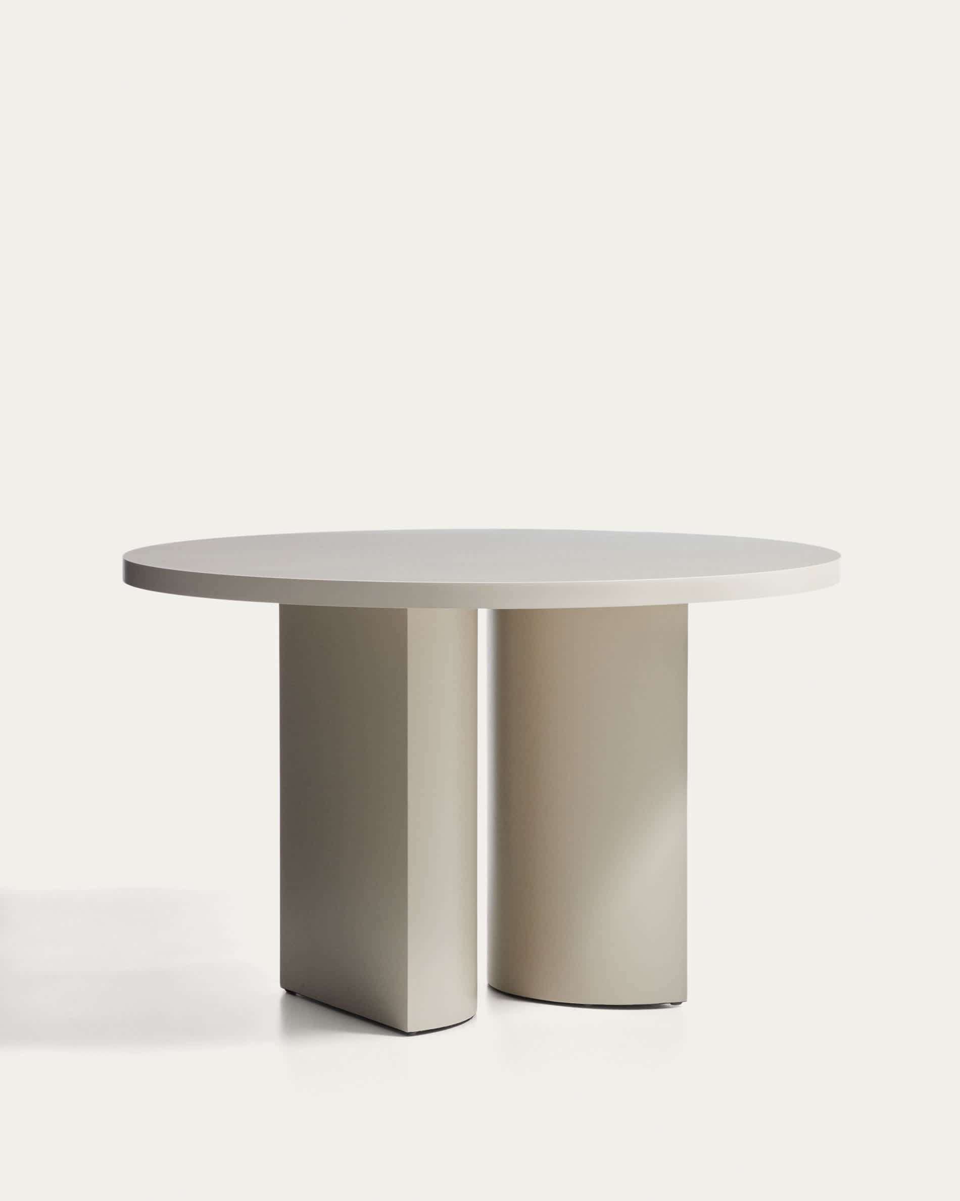 Nealy round table in lacquered MDF in an ecru finish, Ø 120 cm