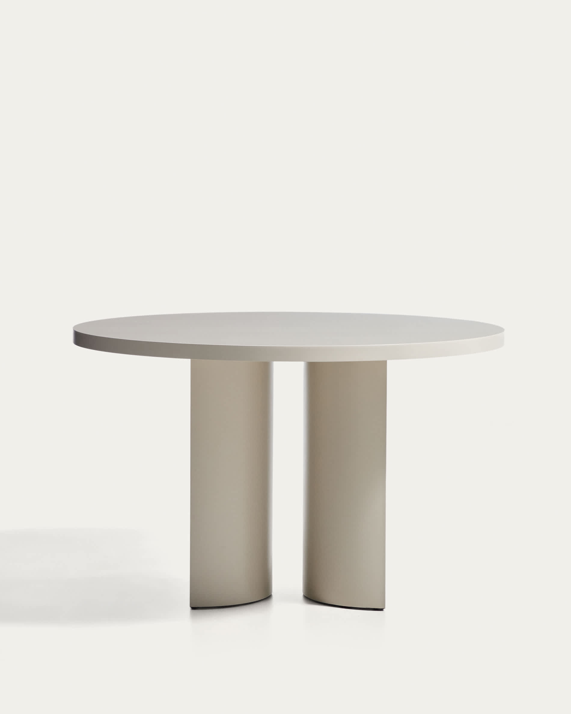 Nealy round table in lacquered MDF in an ecru finish, Ø 120 cm