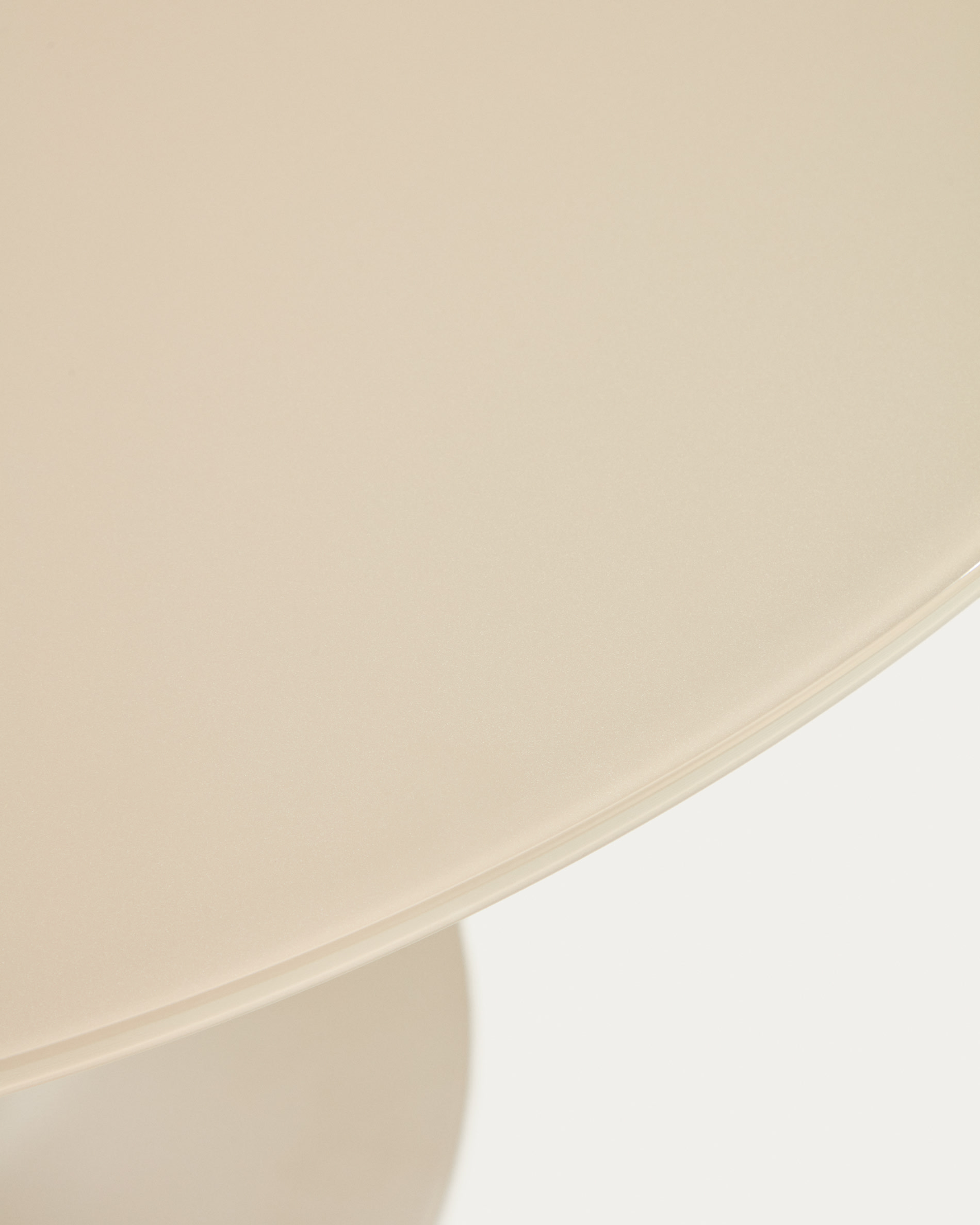 Round Vedira table in glass and taupe steel Ø90 cm