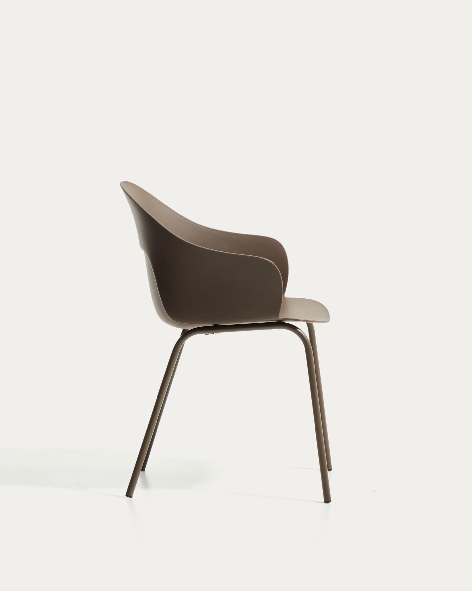 Sanile chair with brown-finish steel legs